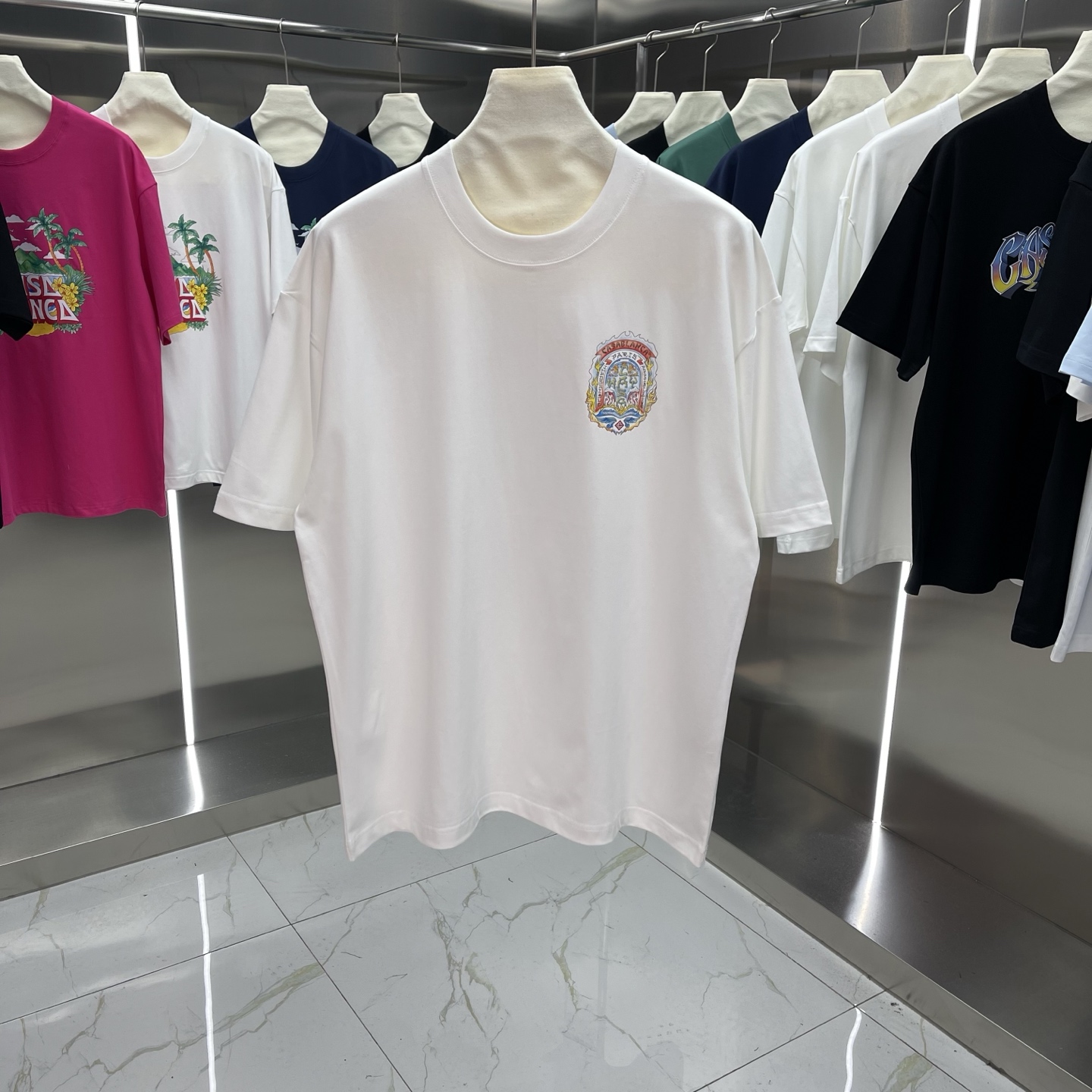 Camiseta de manga corta con estampado de la nueva colección de primavera de 25s de Casablanca - estilo de celebridades …