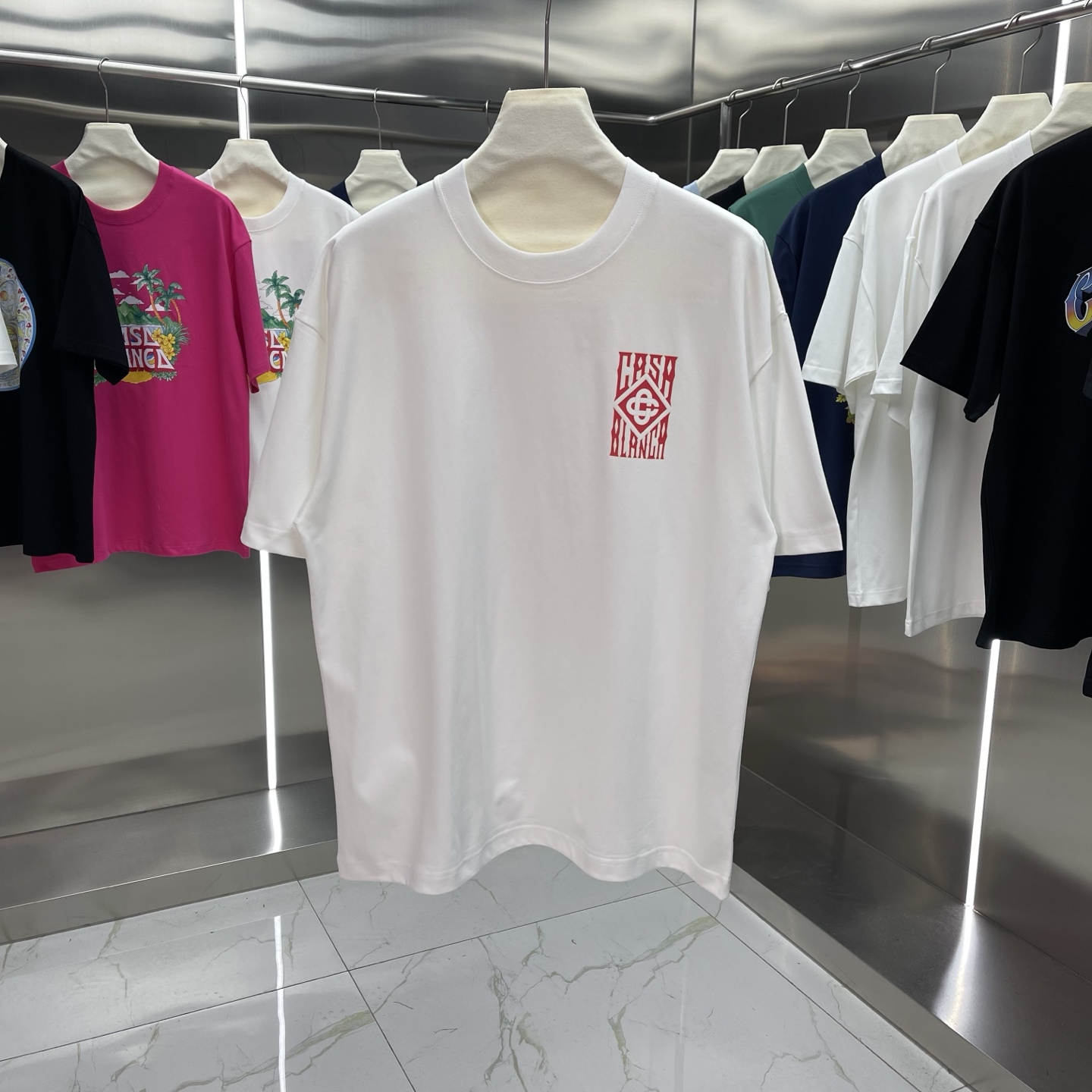 25ss nueva temporada de primavera, colección clásica Casablanca - Camiseta de manga corta con estampado, estilo de cele…