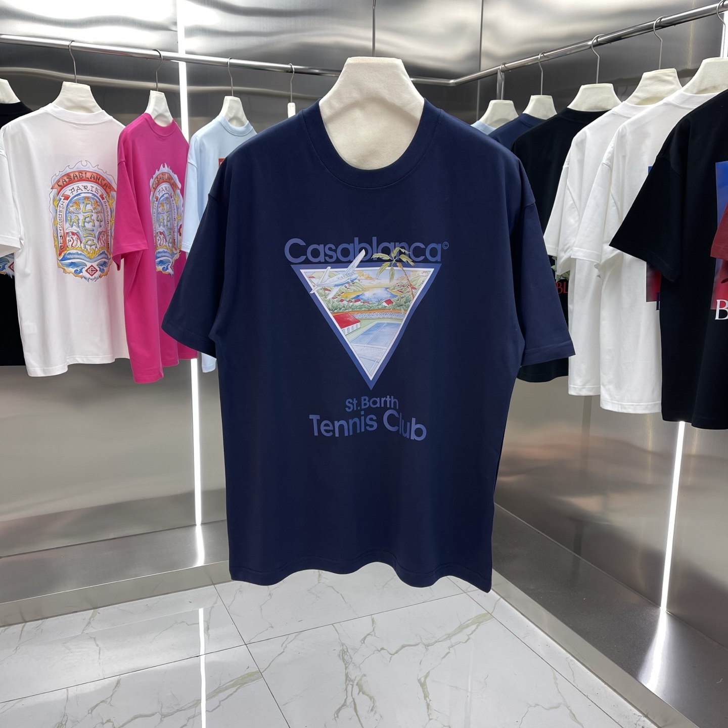 25ss nueva temporada de primavera, colección clásica Casablanca - Camiseta de manga corta con estampado, esti…