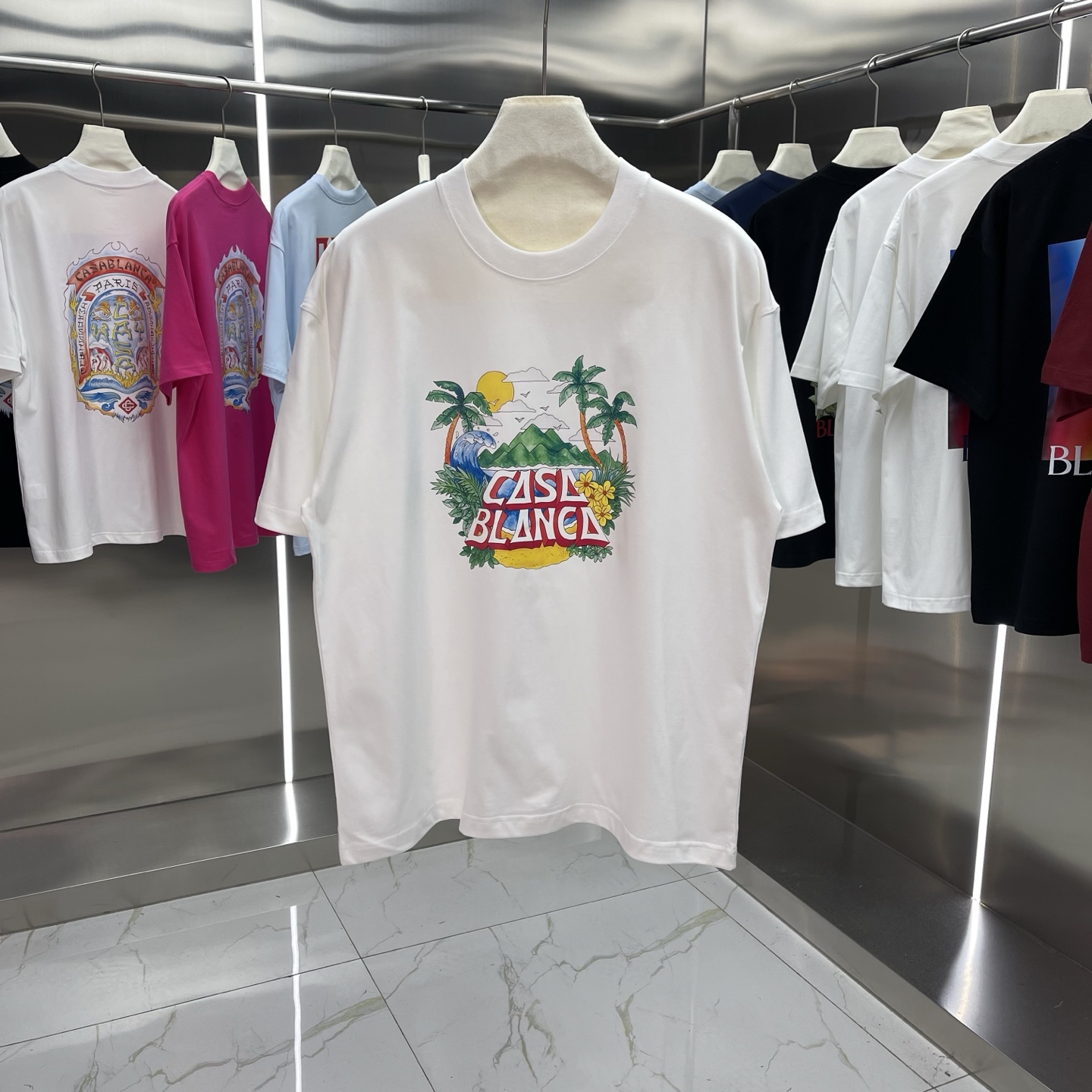 25ss nueva temporada de primavera, colección clásica Casablanca - Camiseta de manga corta con estampado, esti…