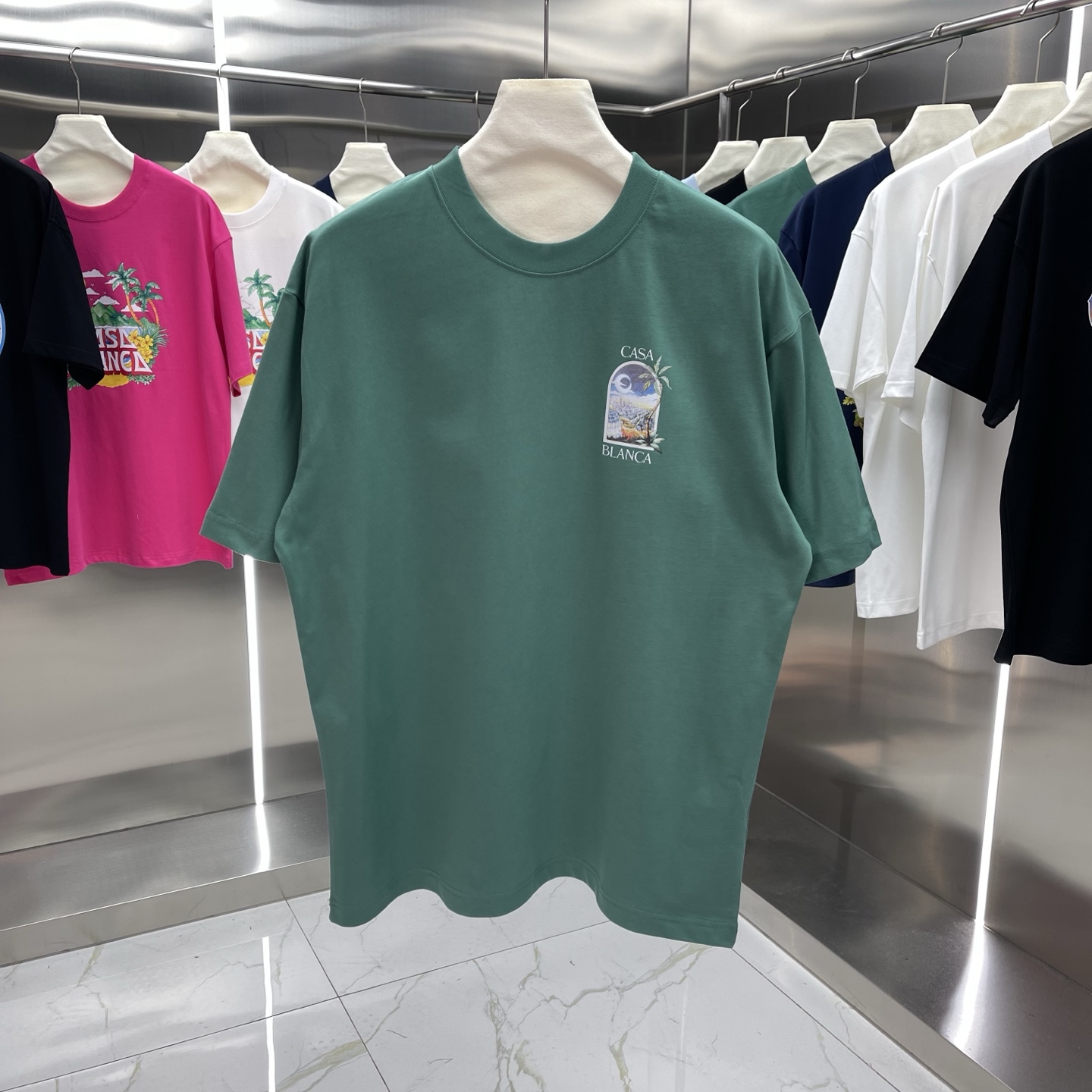 25ss nueva temporada de primavera, colección clásica Casablanca - Camiseta de manga corta con estampado, esti…