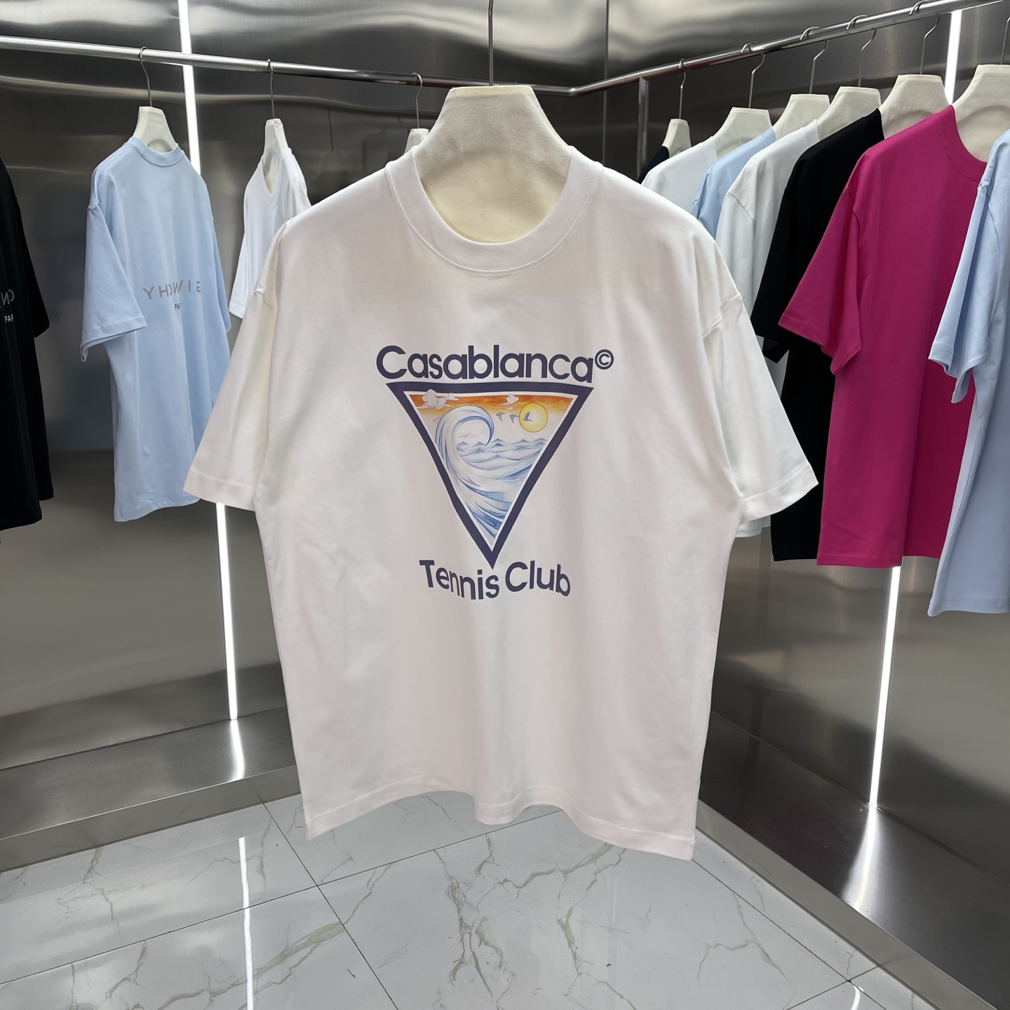 Nueva colección de primavera 25ss Casablanca Casablanca - camiseta de manga corta con estampado, estilo de celebridad -…