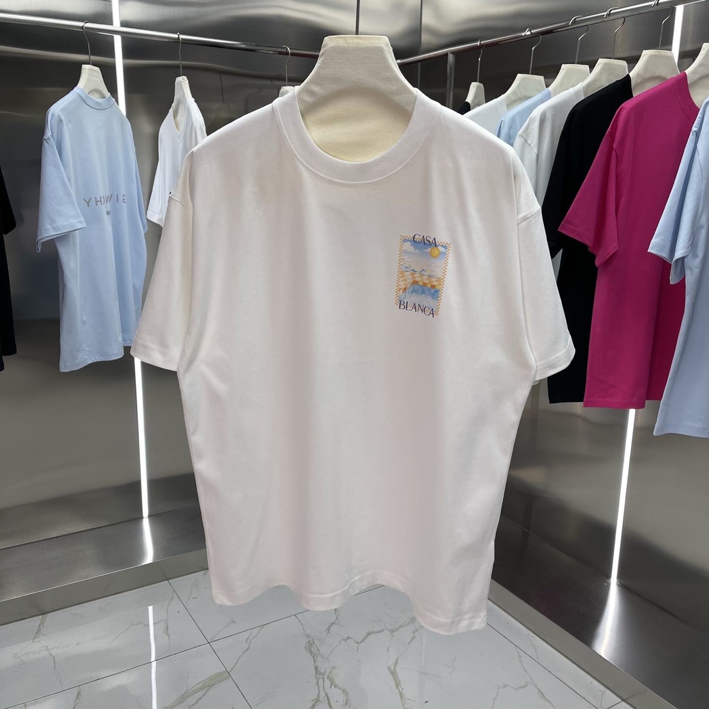 Nueva colección de primavera 25ss Casablanca Casablanca - camiseta de manga corta con estampado, estilo de ce…