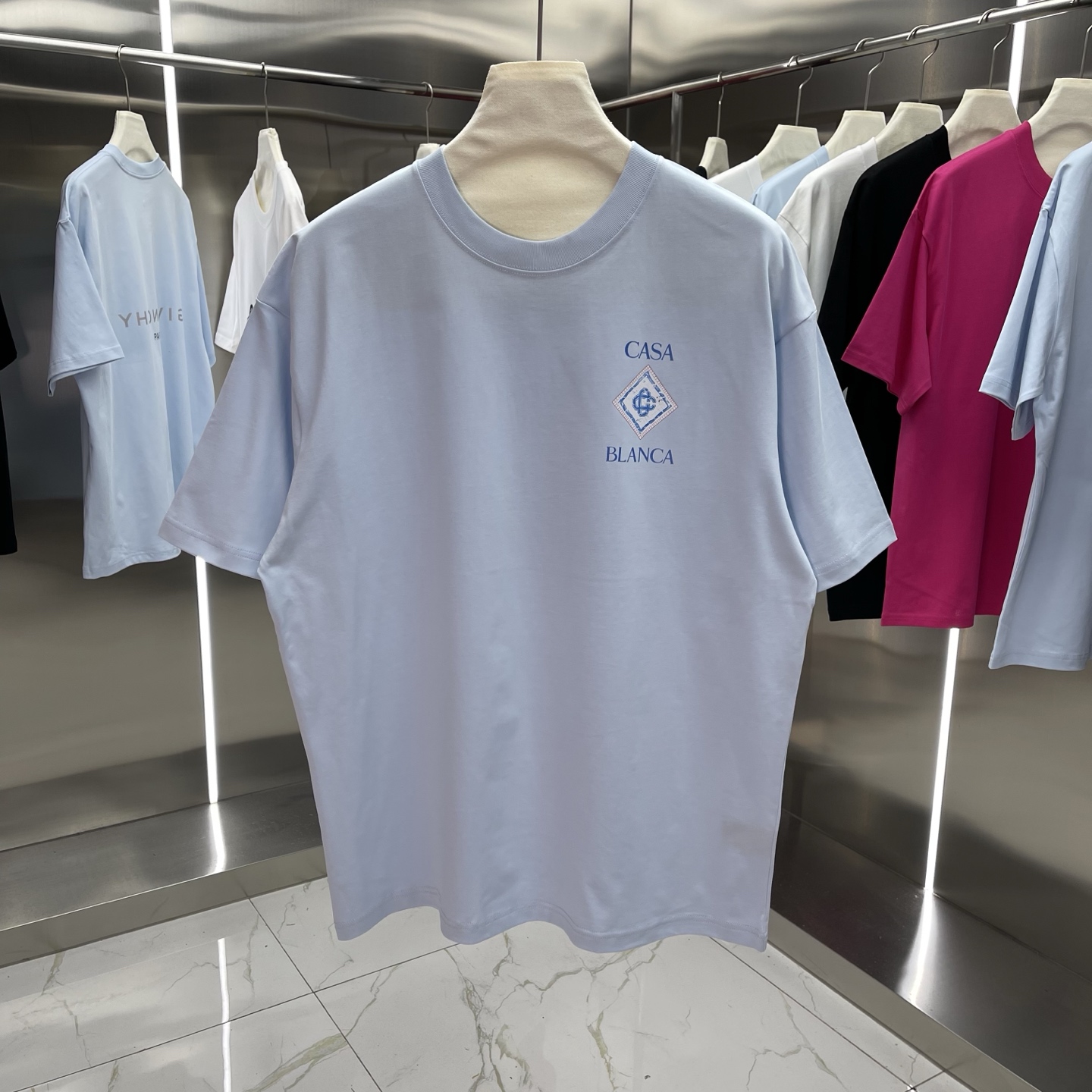 Nueva colección de primavera 25ss Casablanca serie clásica - Camiseta de manga corta estampada estilo celebridad - Hech…