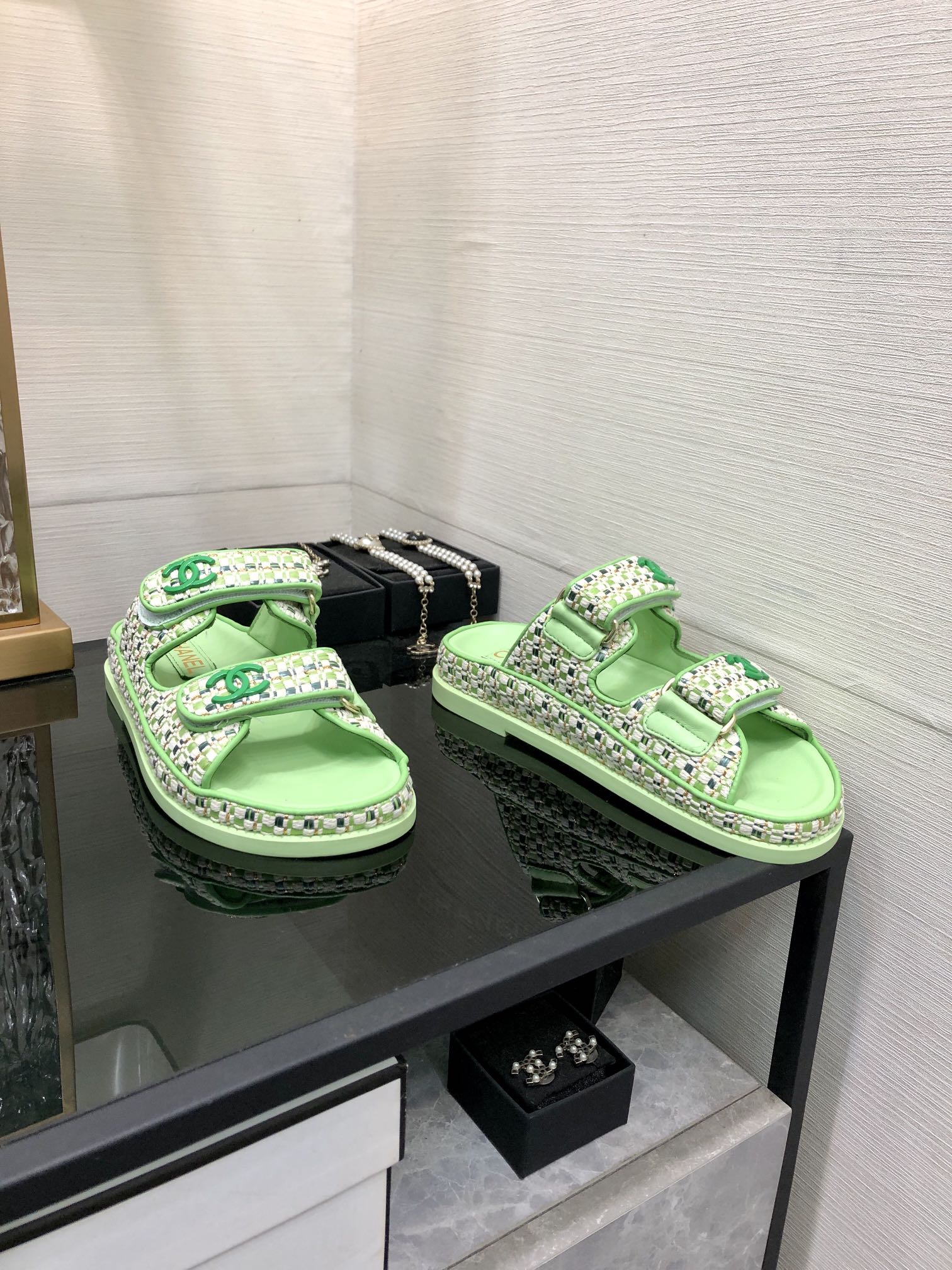 Chanel 2024 Handmade Velcro Sandals - Woven Fabric & Lambskin 7 i1717014294 8132 1