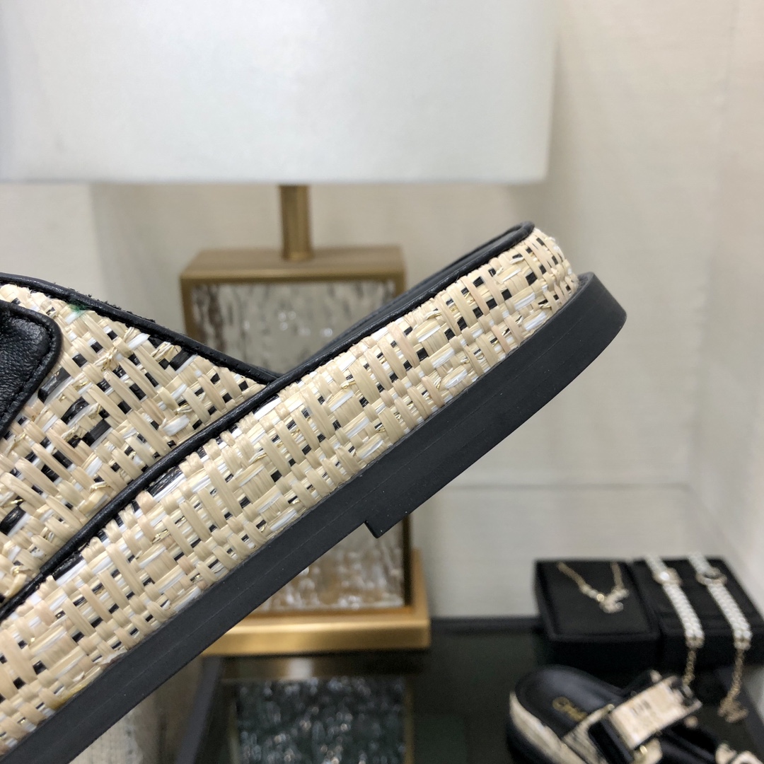 Chanel Women's Ivory & Black Handmade Velcro Strap Sandals 8 i1717014453 835 3