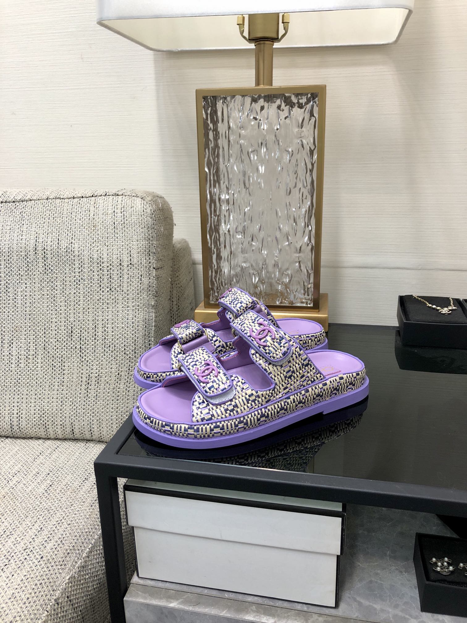 Chanel Women's 2024 Handmade Velcro Sandals - Purple, Size 35-40 5 i1717014814 2604 6