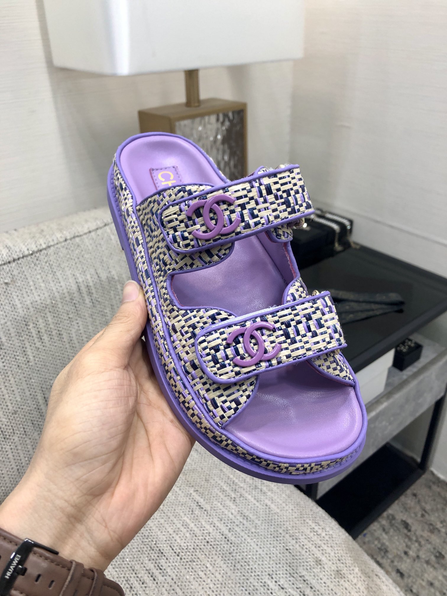 Chanel Women's 2024 Handmade Velcro Sandals - Purple, Size 35-40 7 i1717014814 3166 0