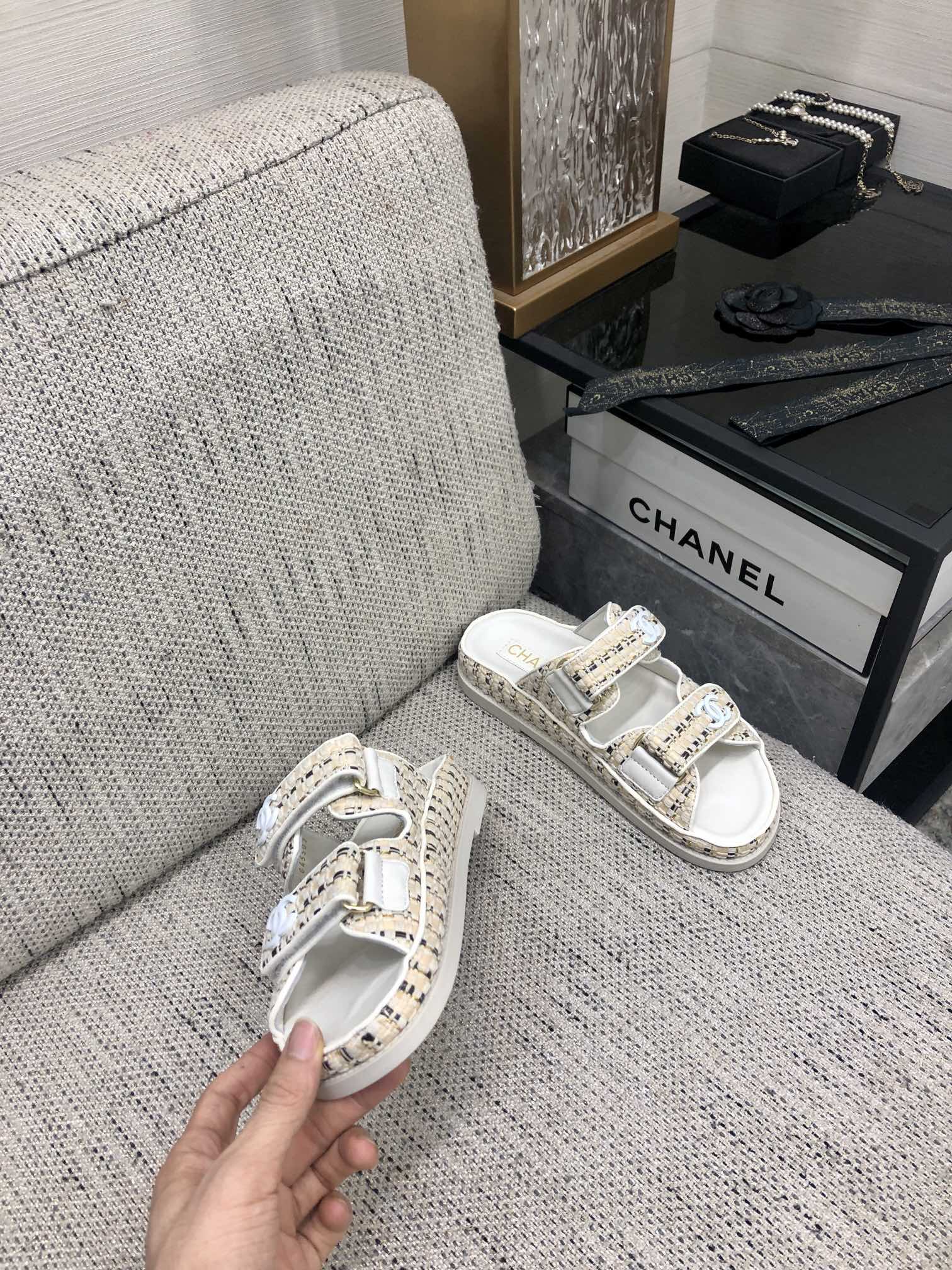 Chanel Women's Woven Velcro Strap Sandals, Luxurious Comfort and Style 6 i1717015317 16 0