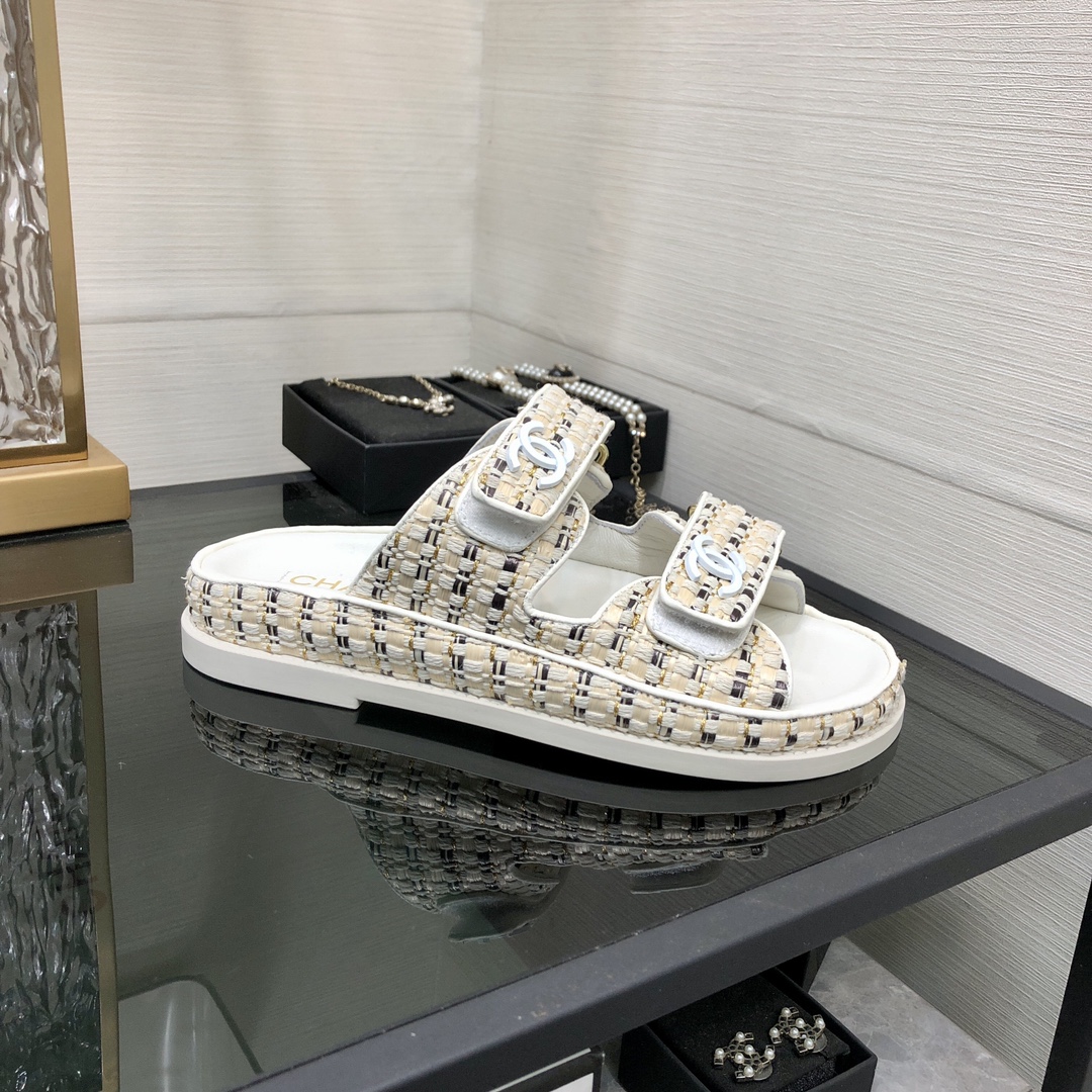 Chanel Women's Woven Velcro Strap Sandals, Luxurious Comfort and Style 2 i1717015317 1991 2