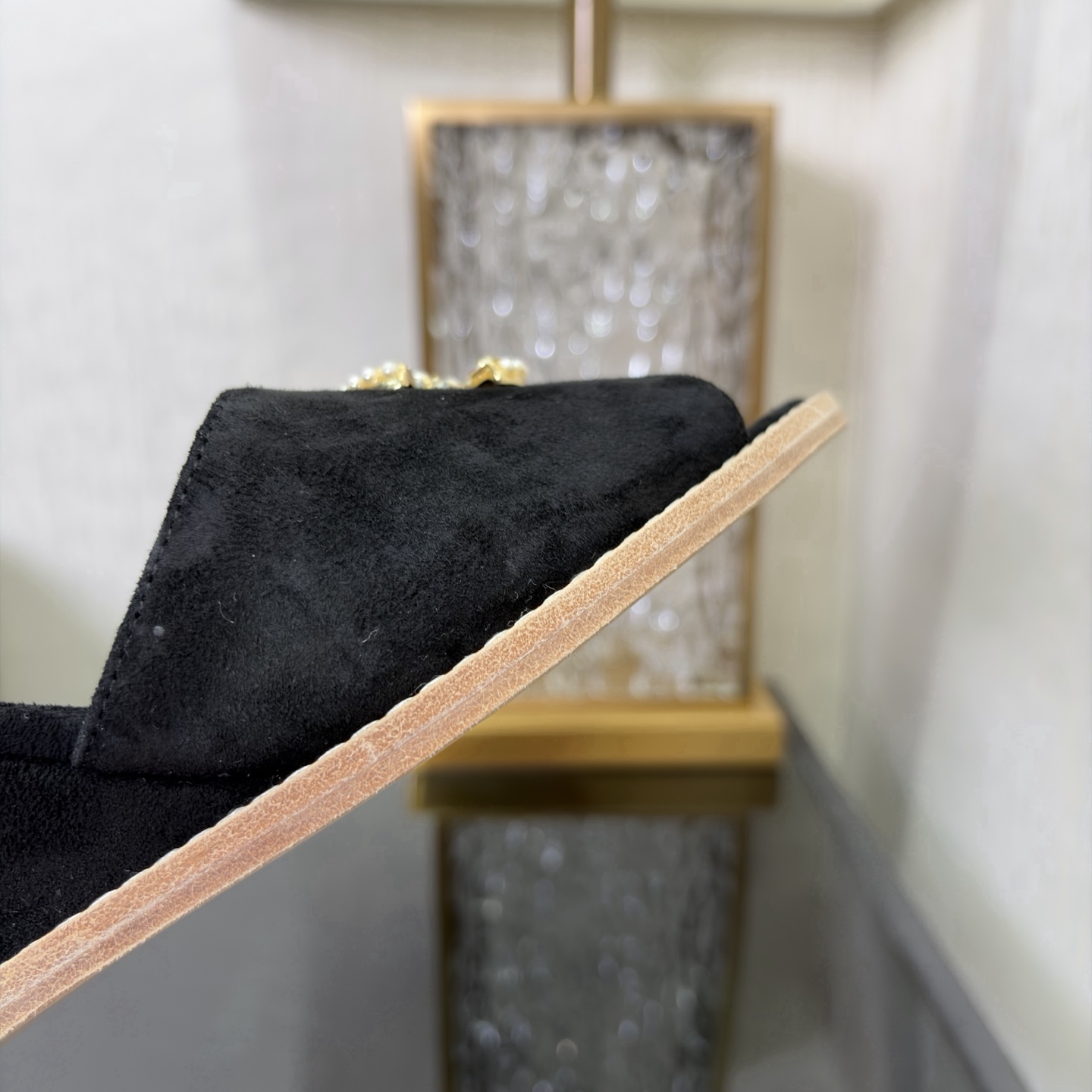 Chanel Pearl CC Wedge Mules
