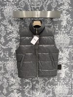 Dior Clothing Waistcoat Black Grey Purple White Unisex Silk Goose Down Fall/Winter Collection