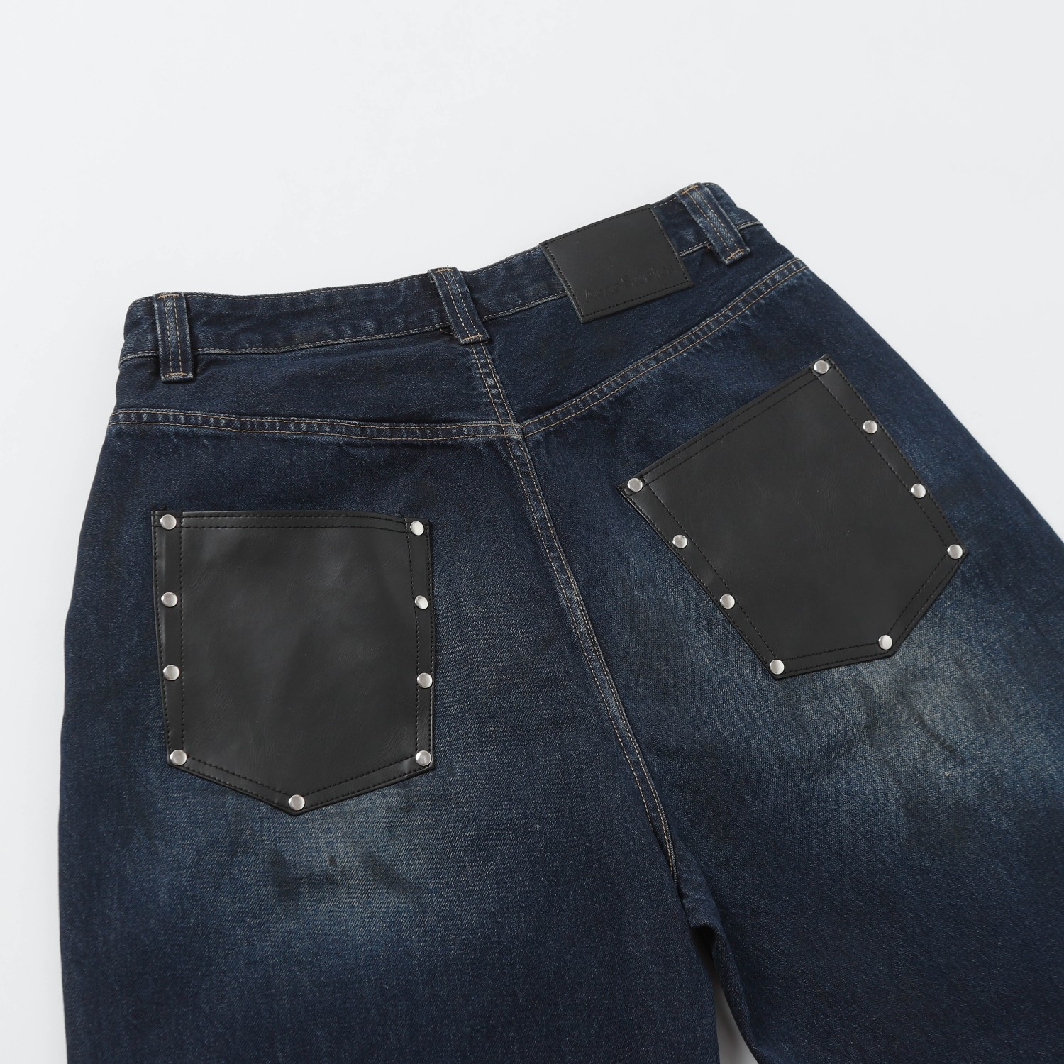 Acne Studios Willow Jeans: New Leather Pocket, Wide-Legged, Same-Sex, Sizes XS-L - 图片 7