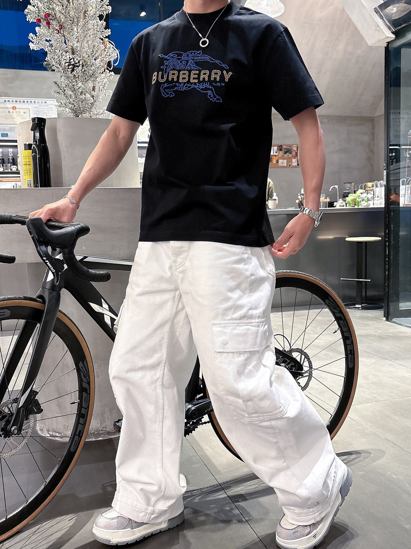 Burberry Men's Black Cotton T-Shirt with Embroidered Horse and Logo 7 i1742580808486 2408 0 5
