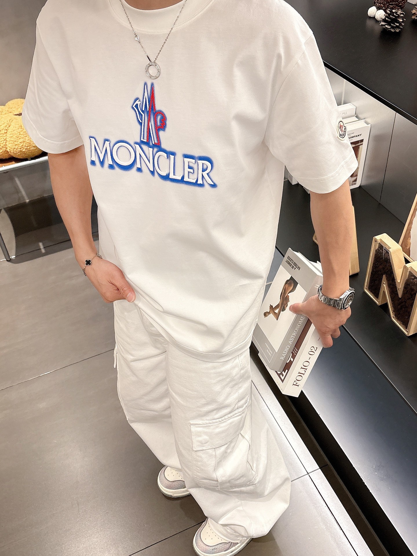 Moncler Summer T-Shirt: Unique Spray Paint & Embroidery, Unisex Style 5 i1742580943184 1913 0 4