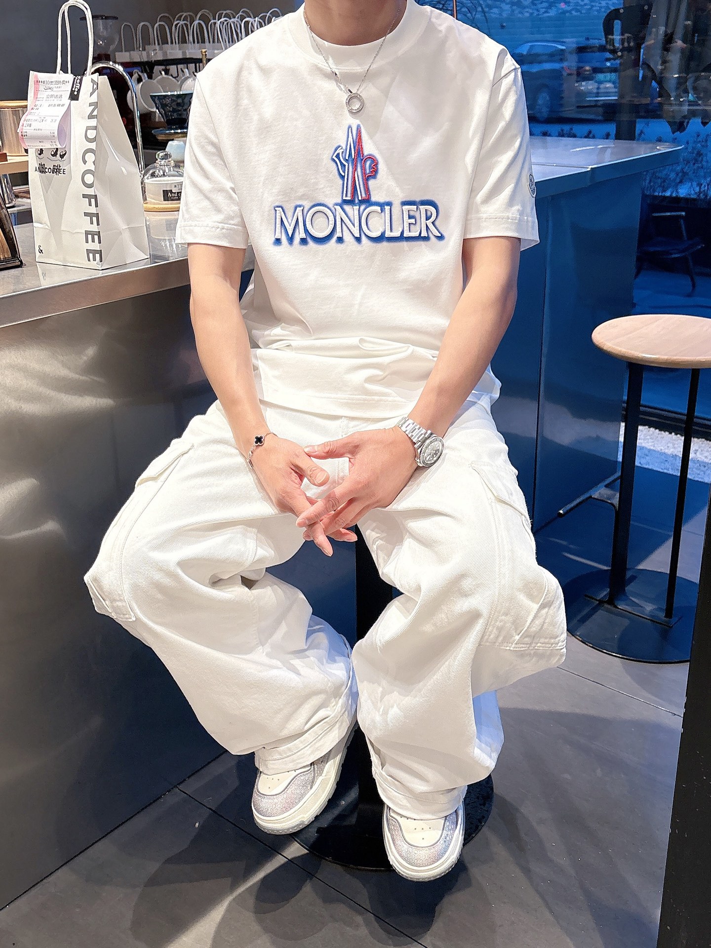 Moncler Summer T-Shirt: Unique Spray Paint & Embroidery, Unisex Style 8 i1742580949607 3129 0 9