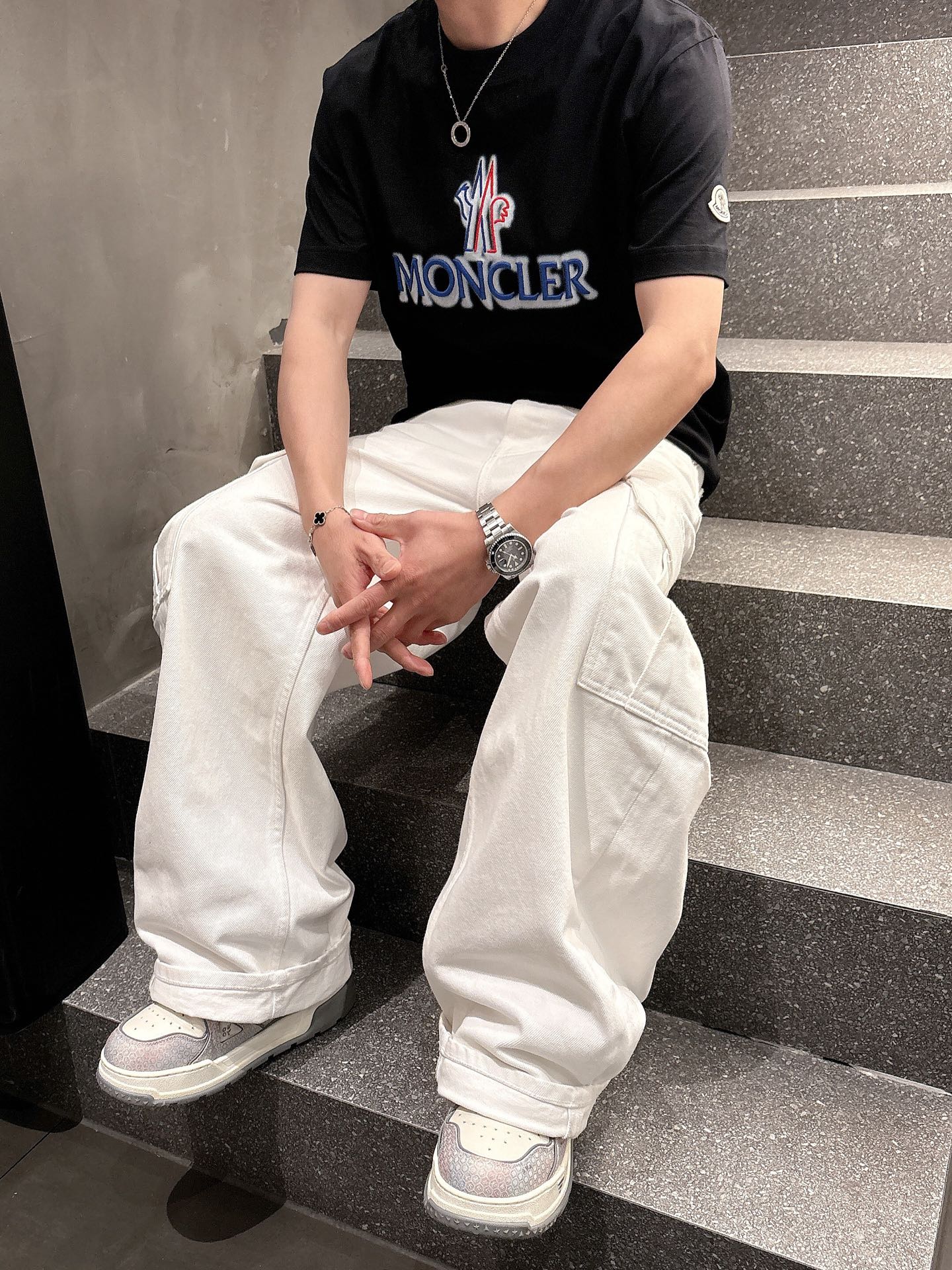 Moncler Summer T-Shirt: Unique Spray Paint & Embroidery, Unisex Style 9 i1742581024601 8106 0 7