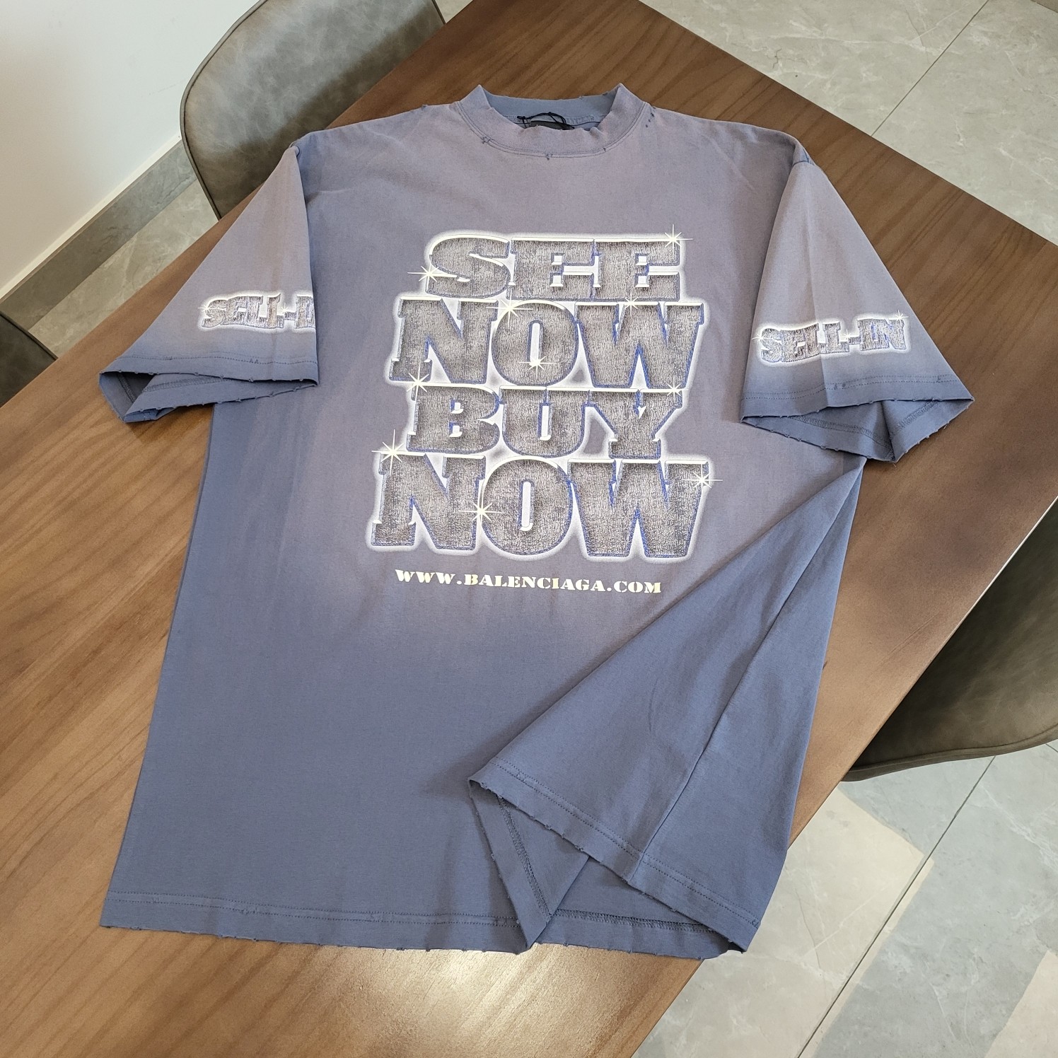 발렌시아가 2024SS 프린트 코튼 반팔 티셔츠 950 Balenciaga T Shirt