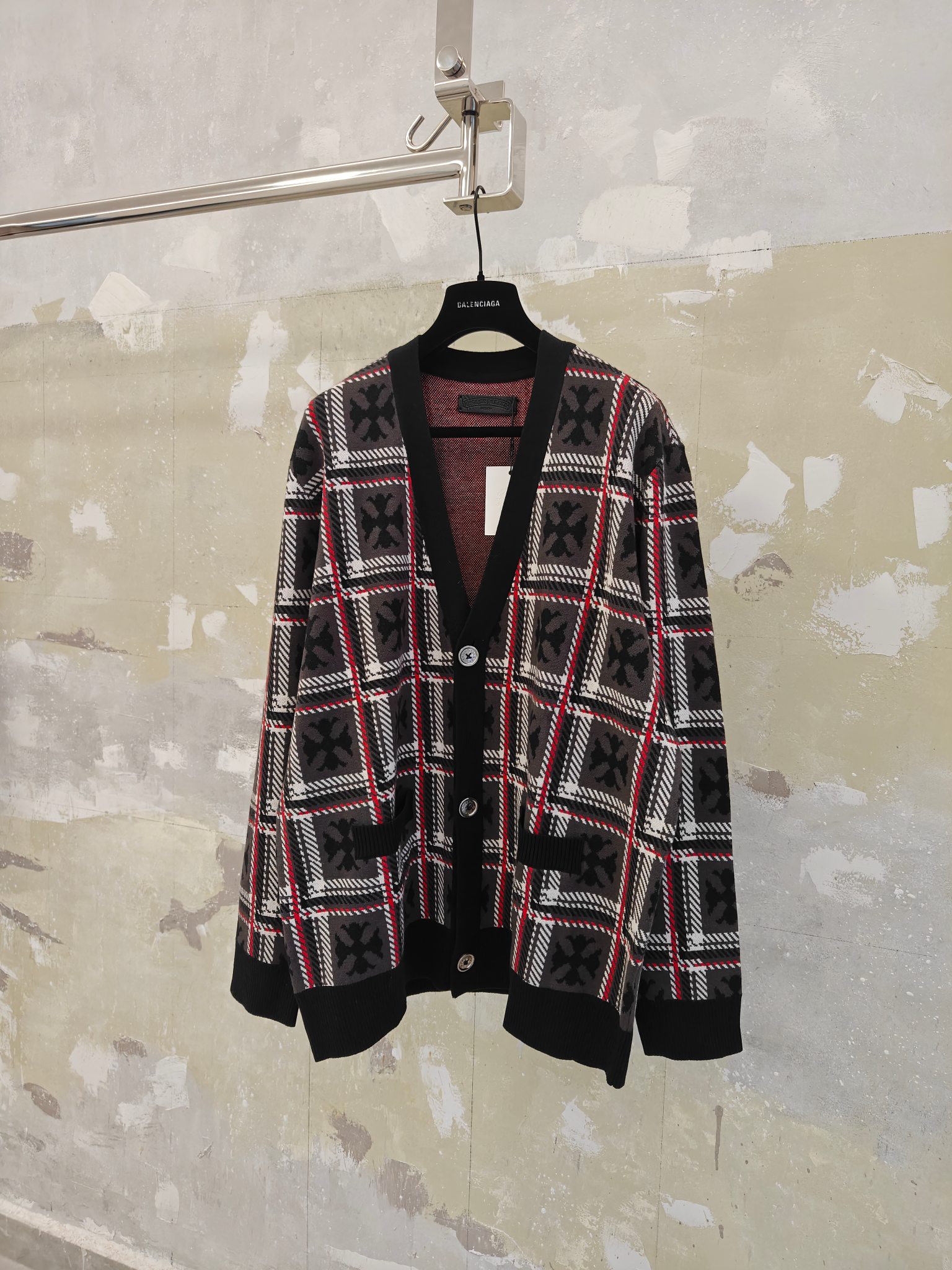 Chrome Hearts CH/25SS Cashmere Plaid Cardigan Sweater Unisex OS Fit