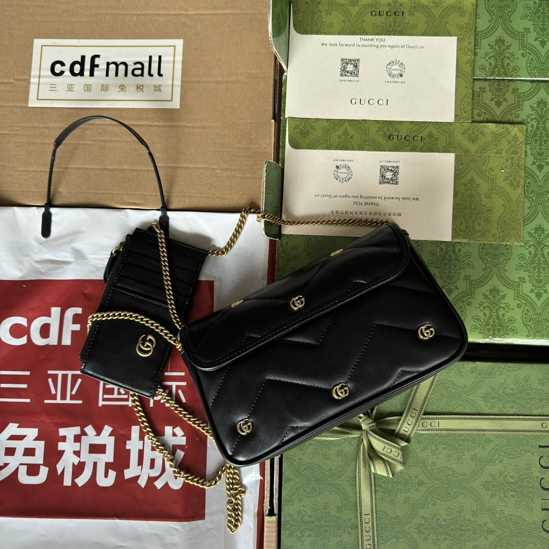 配置全套包装GGMarmont系列迷你手袋配卡包132,500768293AACPG9206绗缝皮革和品