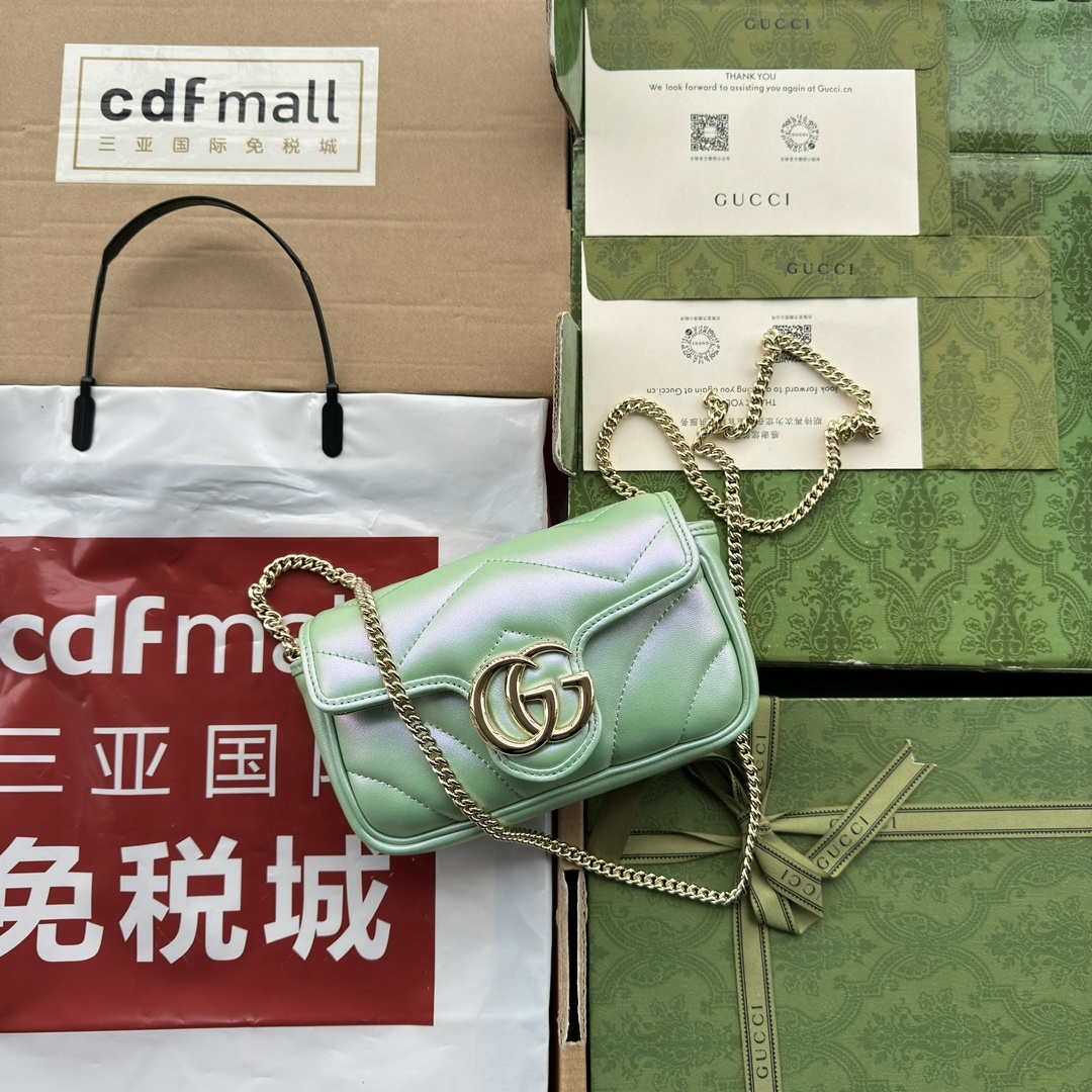 配置专柜包装GGMarmont系列超迷你手袋476433AAC2U4923双G配件设计在品牌现代风格中注