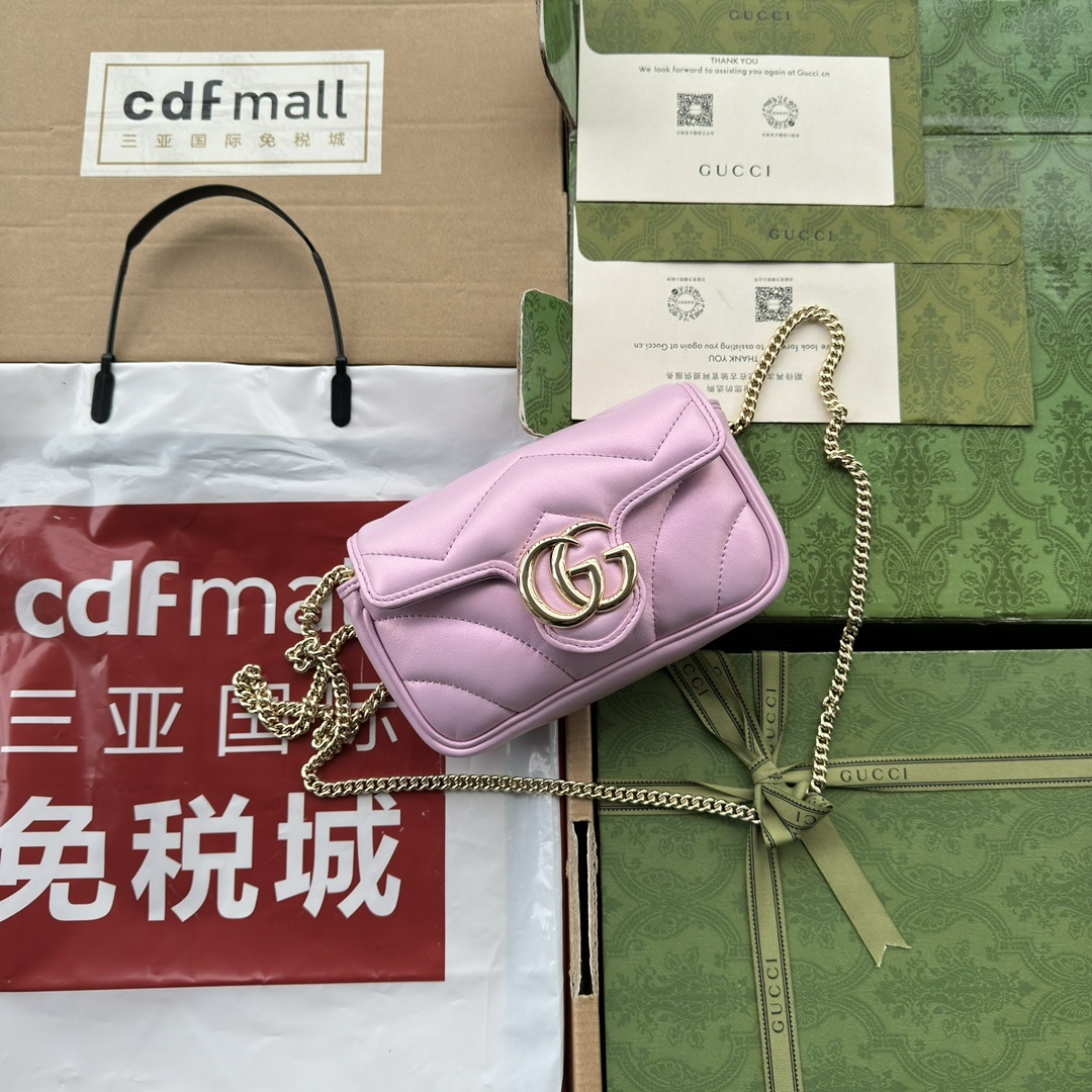 配置专柜包装GGMarmont系列超迷你手袋476433AAC2U4923双G配件设计在品牌现代风格中注
