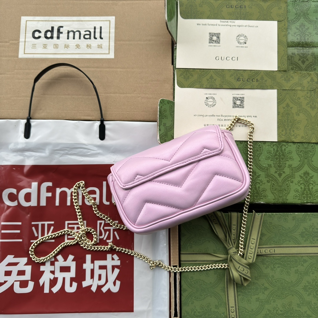 配置专柜包装GGMarmont系列超迷你手袋476433AAC2U4923双G配件设计在品牌现代风格中注