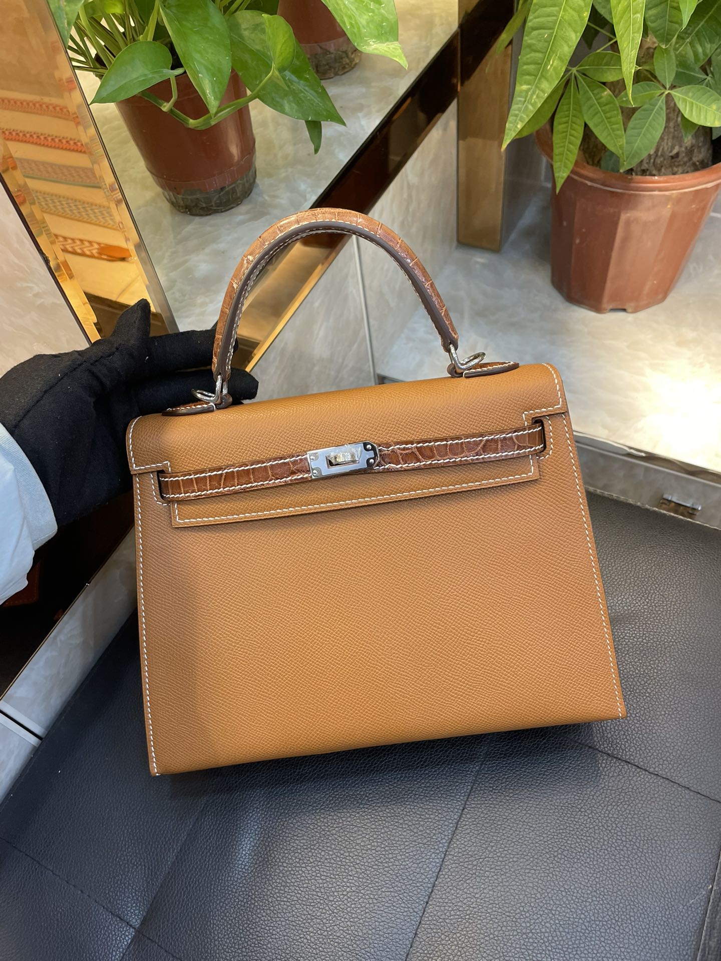 Cheap Replica Designer
 Hermes Kelly Handbags Crossbody & Shoulder Bags Brown Coffee Color Epsom