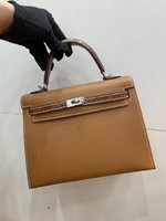 Hermes Kelly Handbags Crossbody & Shoulder Bags Buy AAA Cheap
 Brown Coffee Color Silver Hardware Epsom
