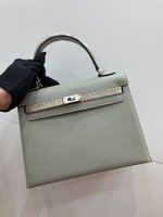 Hermes Kelly 7 Star
 Handbags Crossbody & Shoulder Bags Grey Silver Hardware Epsom