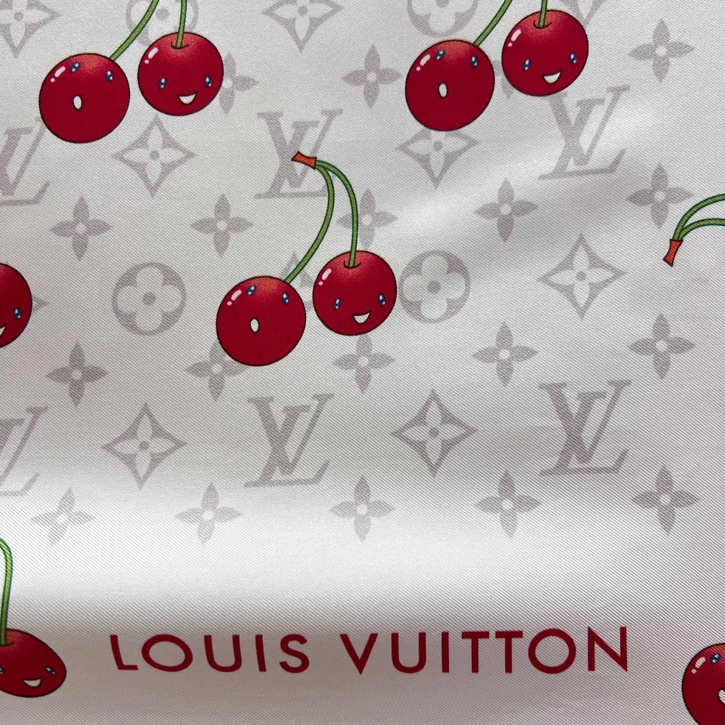 Louis Vuitton Cherry Monogram Silk Square Scarf - Limited Edition 4 i1749967190815 5933 0 2