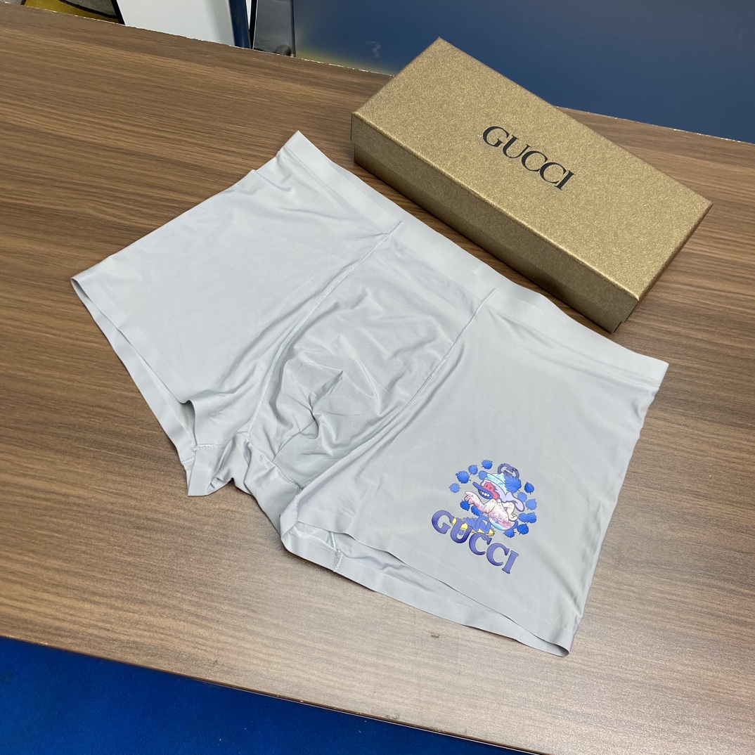  特别推出：2024款“G*U*l系列平角内裤~一盒三条冰丝贴身之物不能迁就，内裤一定要穿的舒服才行~腰
