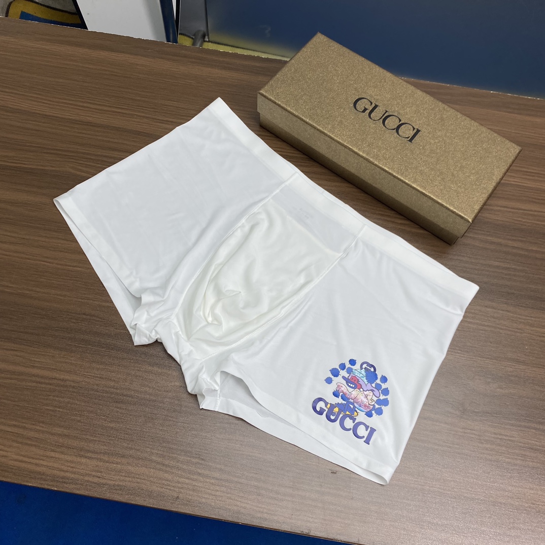  特别推出：2024款“G*U*l系列平角内裤~一盒三条冰丝贴身之物不能迁就，内裤一定要穿的舒服才行~腰