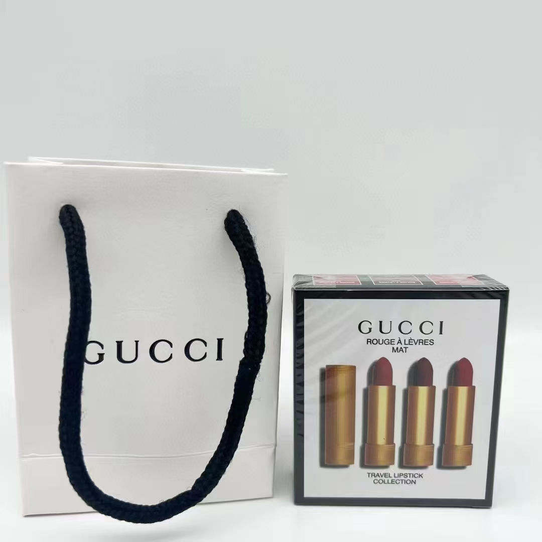 70. Gucci gold tube matte lipstick set of three ×3.5g 🔜 1:1 quality❗ Gucci gold tube matte lipstick set of three full …