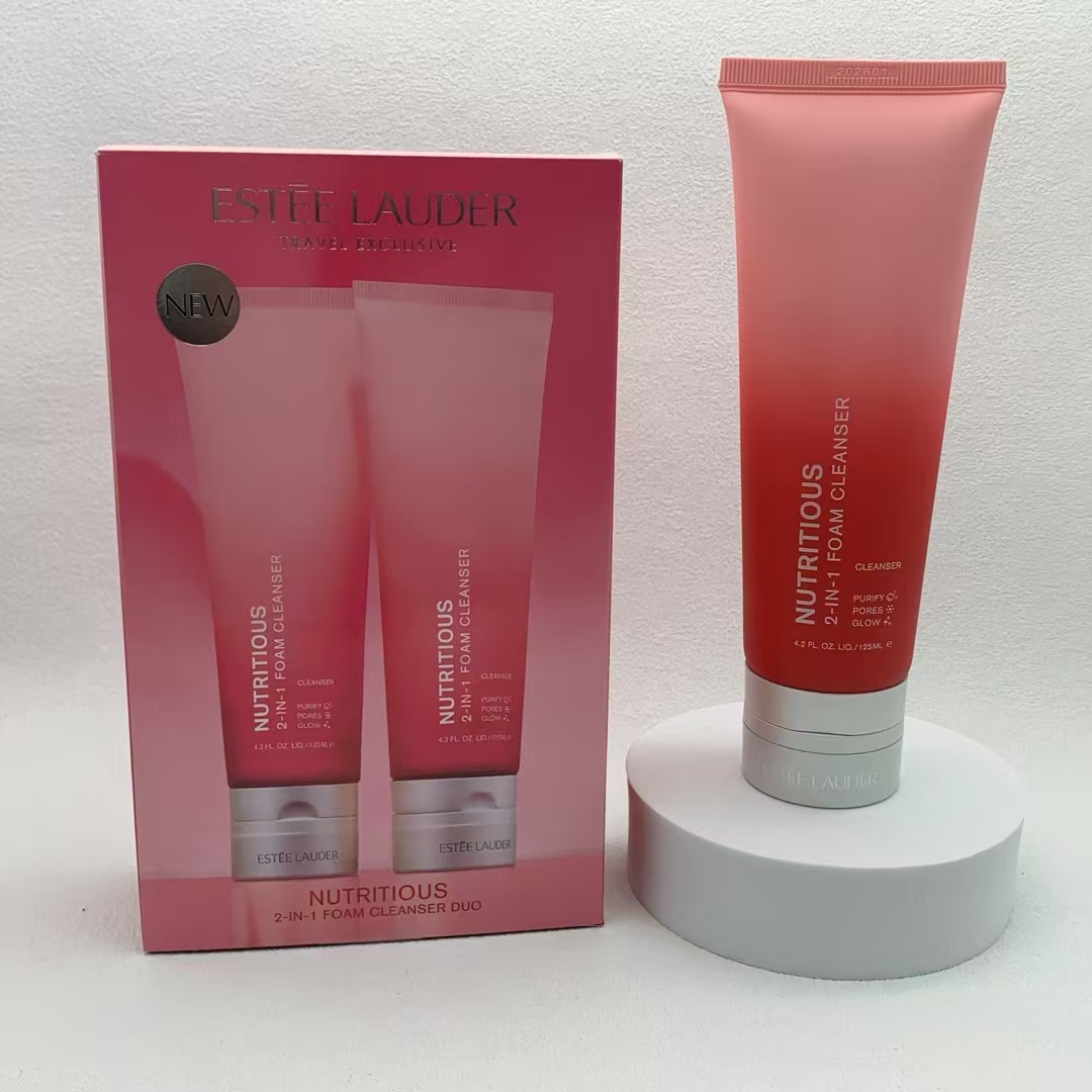 80. Nuevo set de dos limpiadores faciales Estée Lauder Granada Roja 🔜 Versión Mingtong. Alta calidad❗ 🇺🇸Estée Lauder…