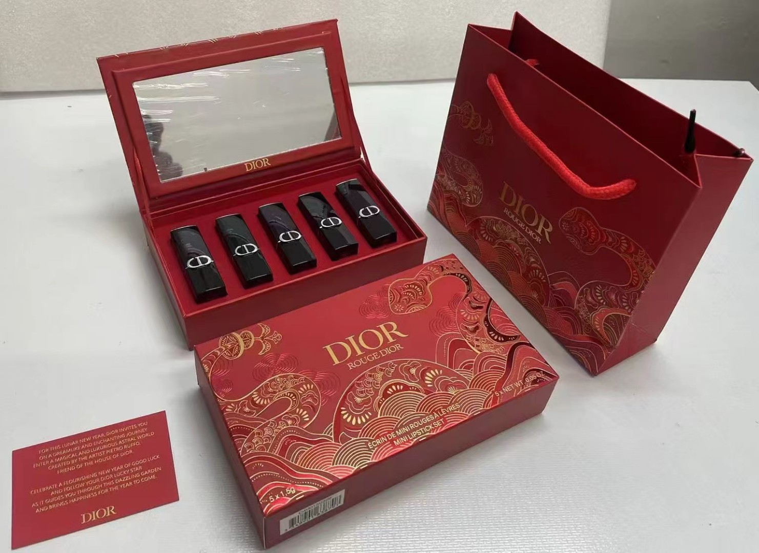 60. Set de 5 lápices de labios Dior edición limitada del Año de la Serpiente, ×1.5g 🔜 ¡Alta calidad! Set de 5 lápices …