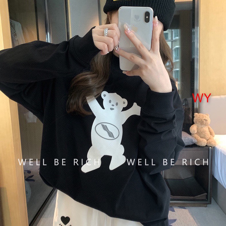 We11done Designer
 Clothing Hoodies Beige Black White Printing Cotton Fall Collection Hooded Top