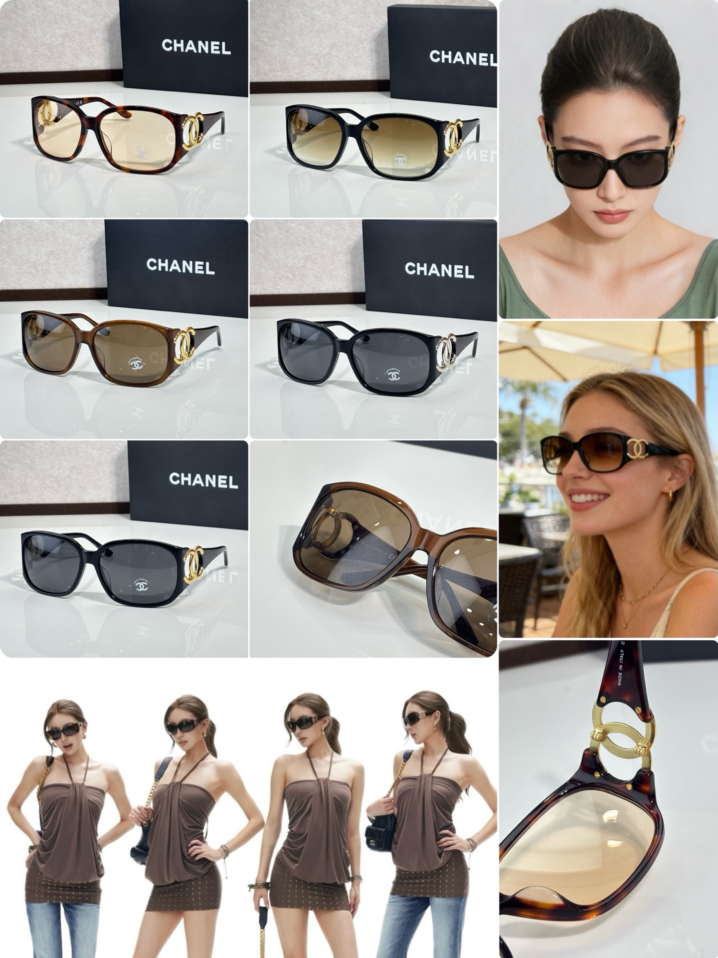 Gafas de sol vintage estilo Y2K CHANE* MOD: 6014 TALLA: 64口16-120