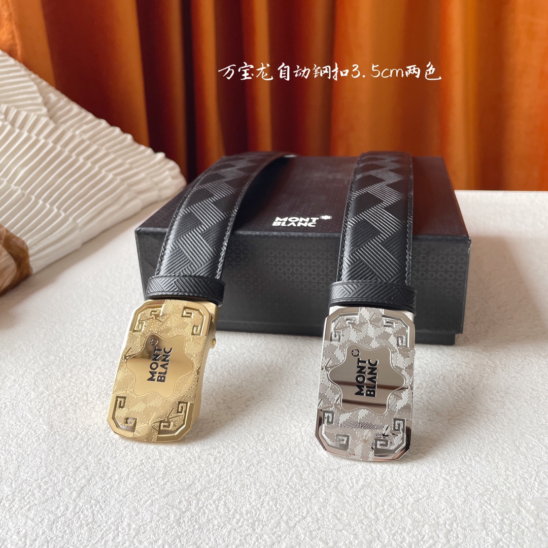 [Montblanc Belts]Montblanc boutique automatic steel buckle 3.5cm two-color