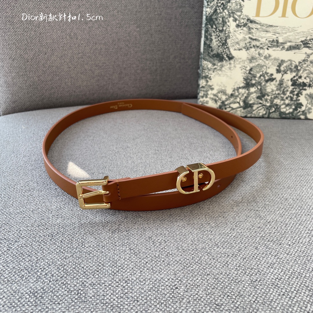 Dior P368 Real Class Waist Belt: Smooth Cow Leather, “CD” Ring, Stylish Elegance. - 图片 2
