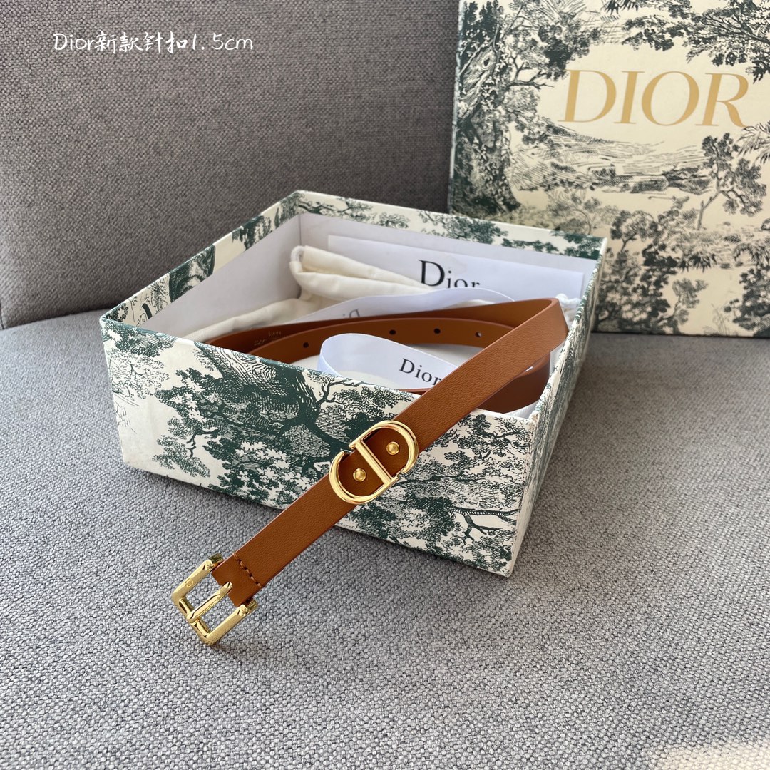Dior P368 Real Class Waist Belt: Smooth Cow Leather, “CD” Ring, Stylish Elegance. - 图片 1