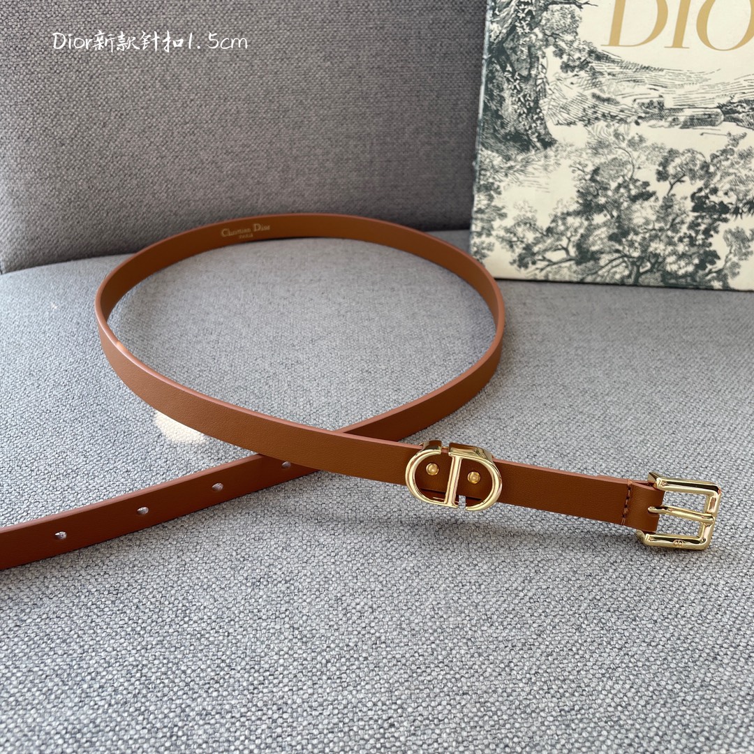 Dior P368 Real Class Waist Belt: Smooth Cow Leather, “CD” Ring, Stylish Elegance. - 图片 3