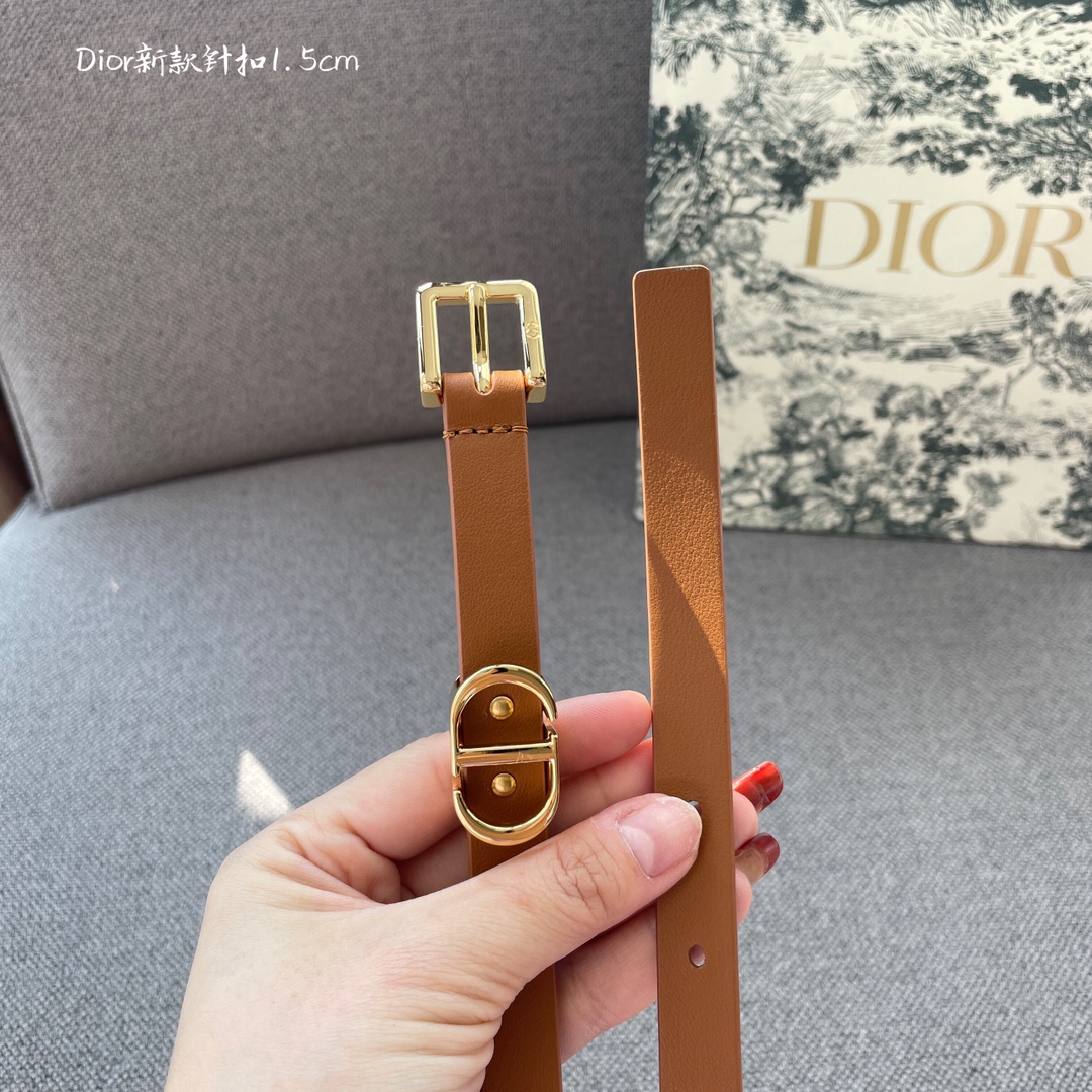 Dior P368 Real Class Waist Belt: Smooth Cow Leather, “CD” Ring, Stylish Elegance. - 图片 4