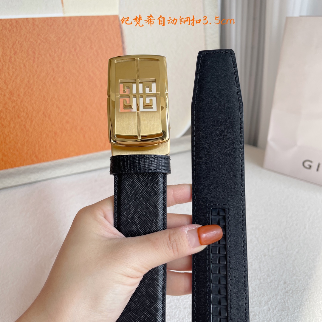 纪梵希 原版压花小牛皮 手感细腻柔软搭配纯钢自动精品扣