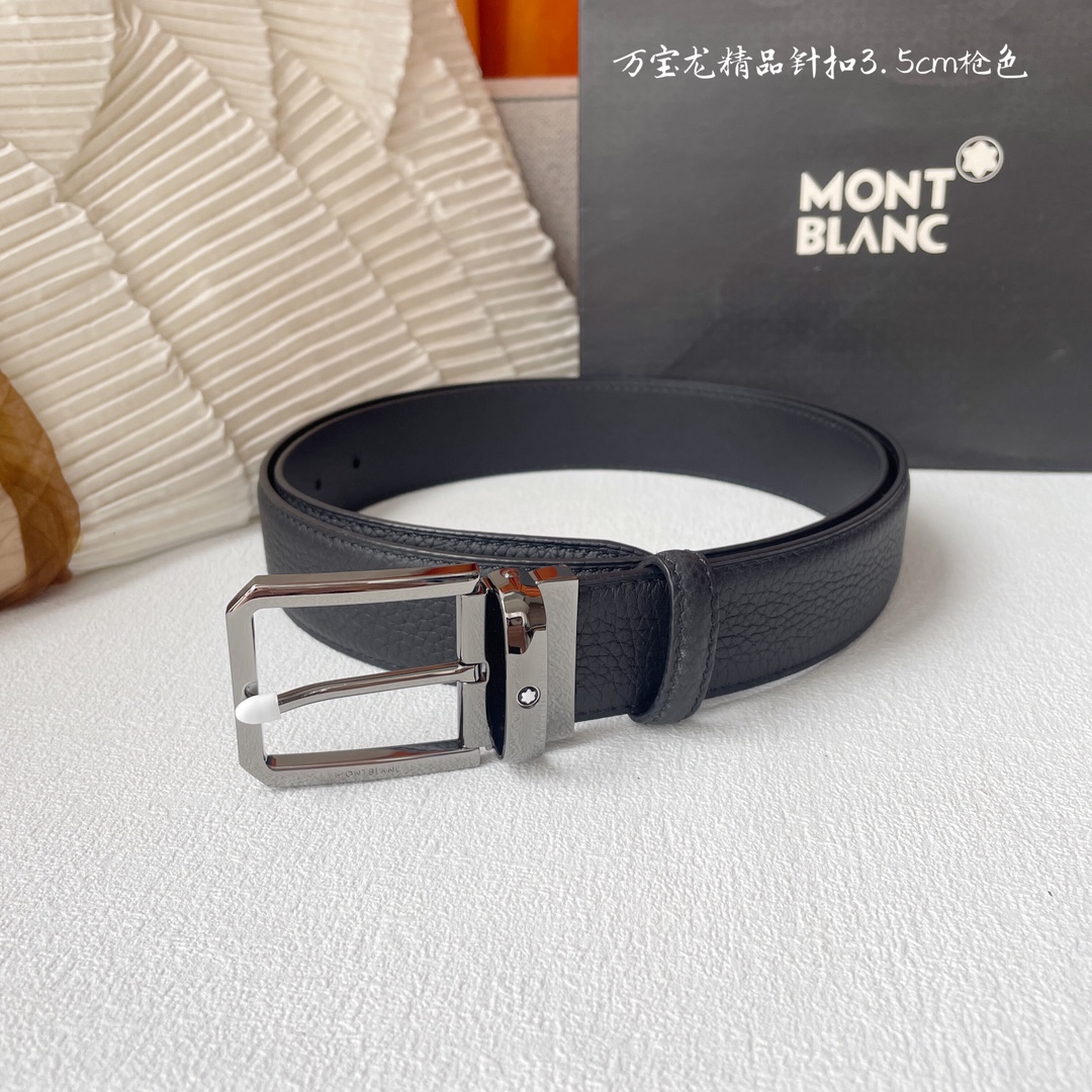 P170⛵️代购正品级【万宝龙】 Montblanc 男士腰带 专柜品质 家持续其一贯的高雅，绅士，精致的风格，原厂皮料 进口小牛皮。手感细腻柔软。纯铜精品，男士必备！宽度：3.5cm