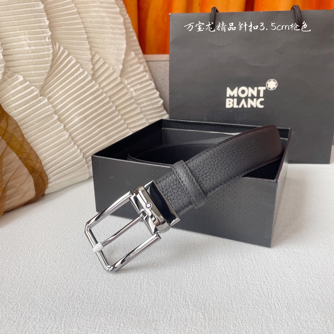 P170⛵️代购正品级【万宝龙】 Montblanc 男士腰带 专柜品质 家持续其一贯的高雅，绅士，精致的风格，原厂皮料 进口小牛皮。手感细腻柔软。纯铜精品，男士必备！宽度：3.5cm