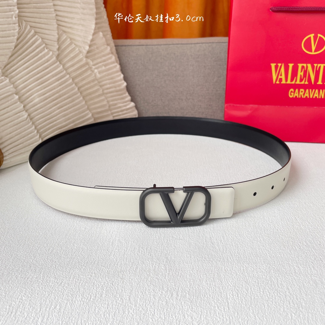 Fashionable Double-Faced Belt for Ms. Valentino with Brass Button - 图片 5