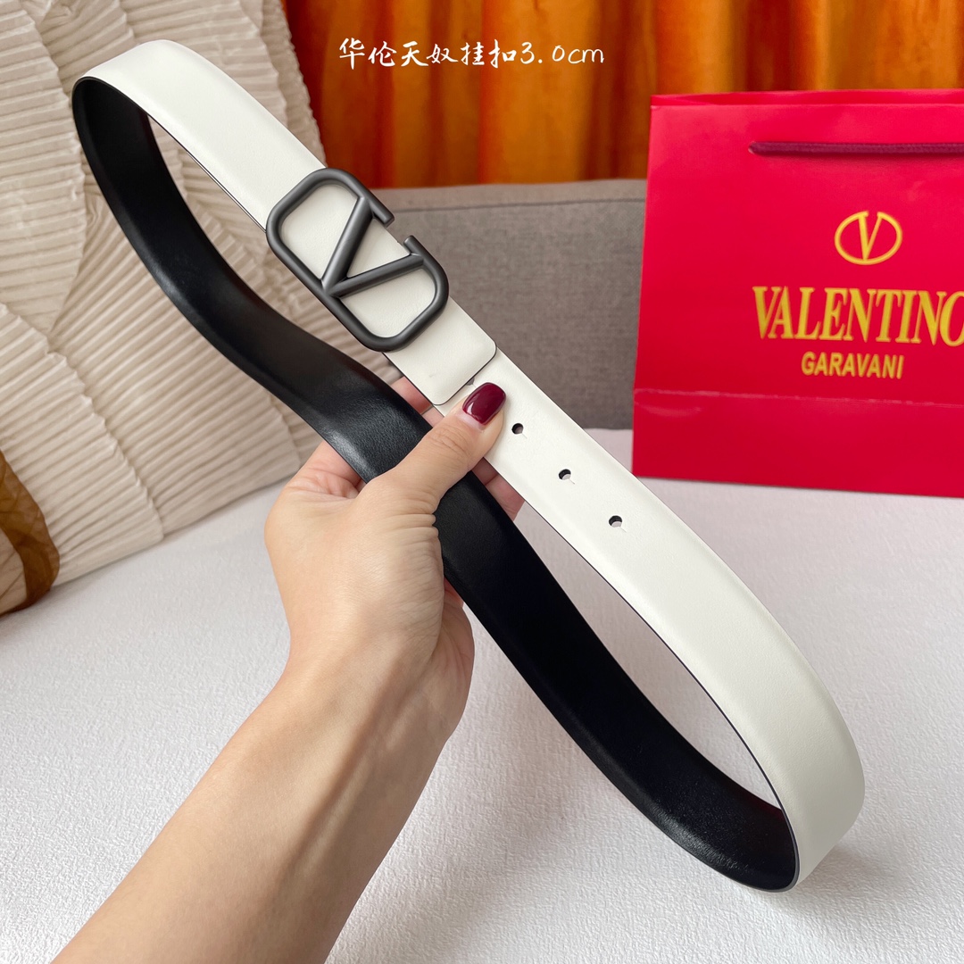 Fashionable Double-Faced Belt for Ms. Valentino with Brass Button - 图片 6