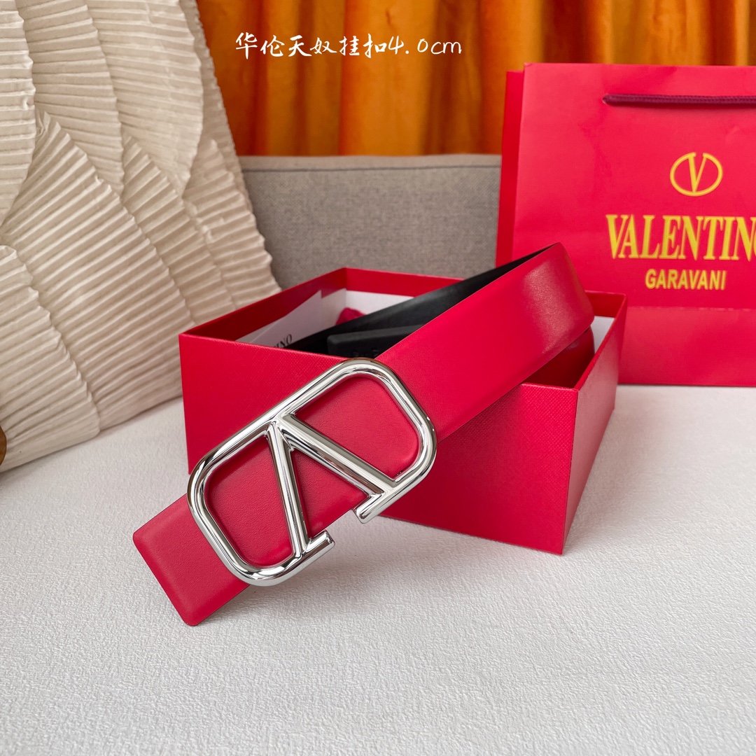 Valentino P336 Double-Faced Leather Belt with Copper Buttons: Classic Two-Tone Design - 图片 2