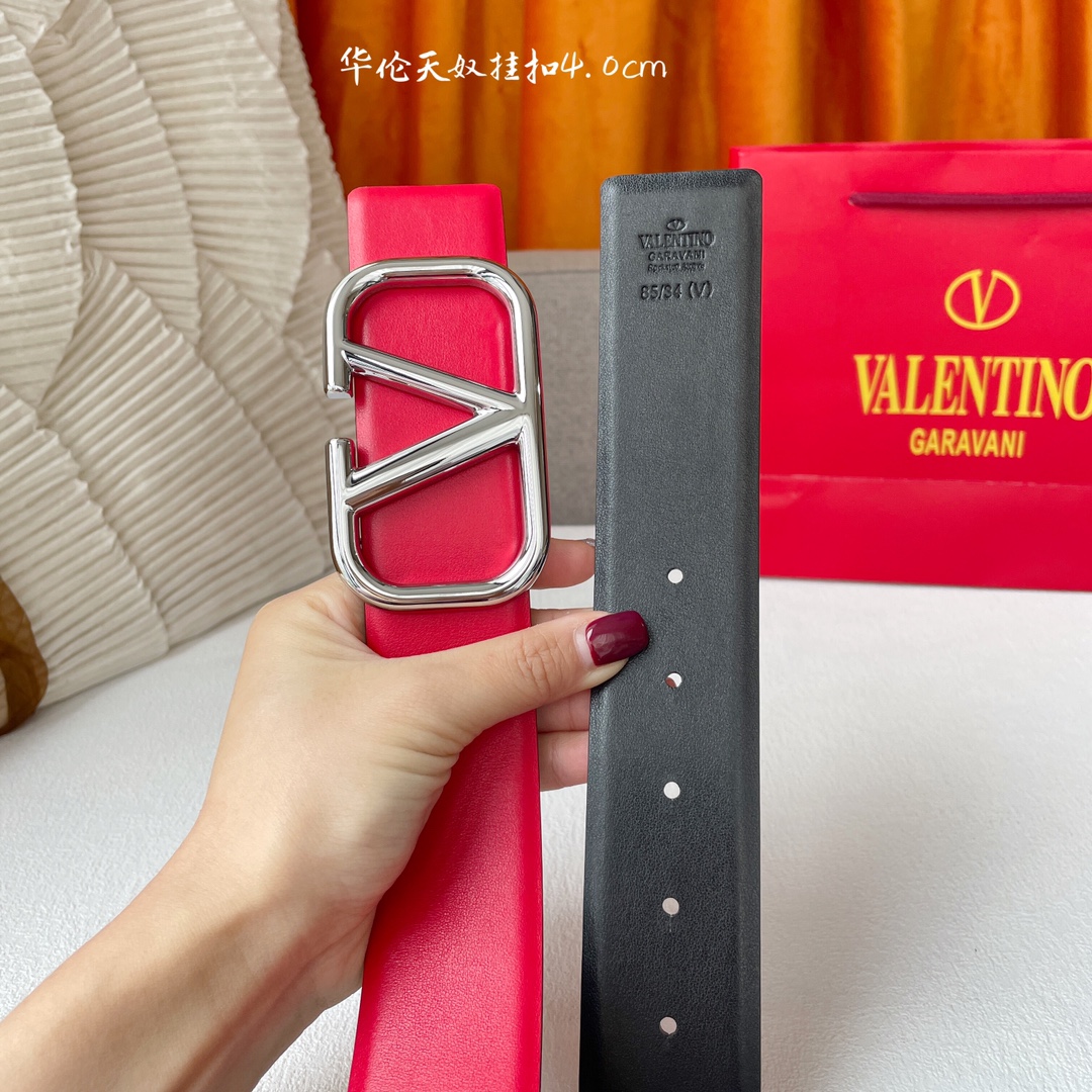 Valentino P336 Double-Faced Leather Belt with Copper Buttons: Classic Two-Tone Design - 图片 5